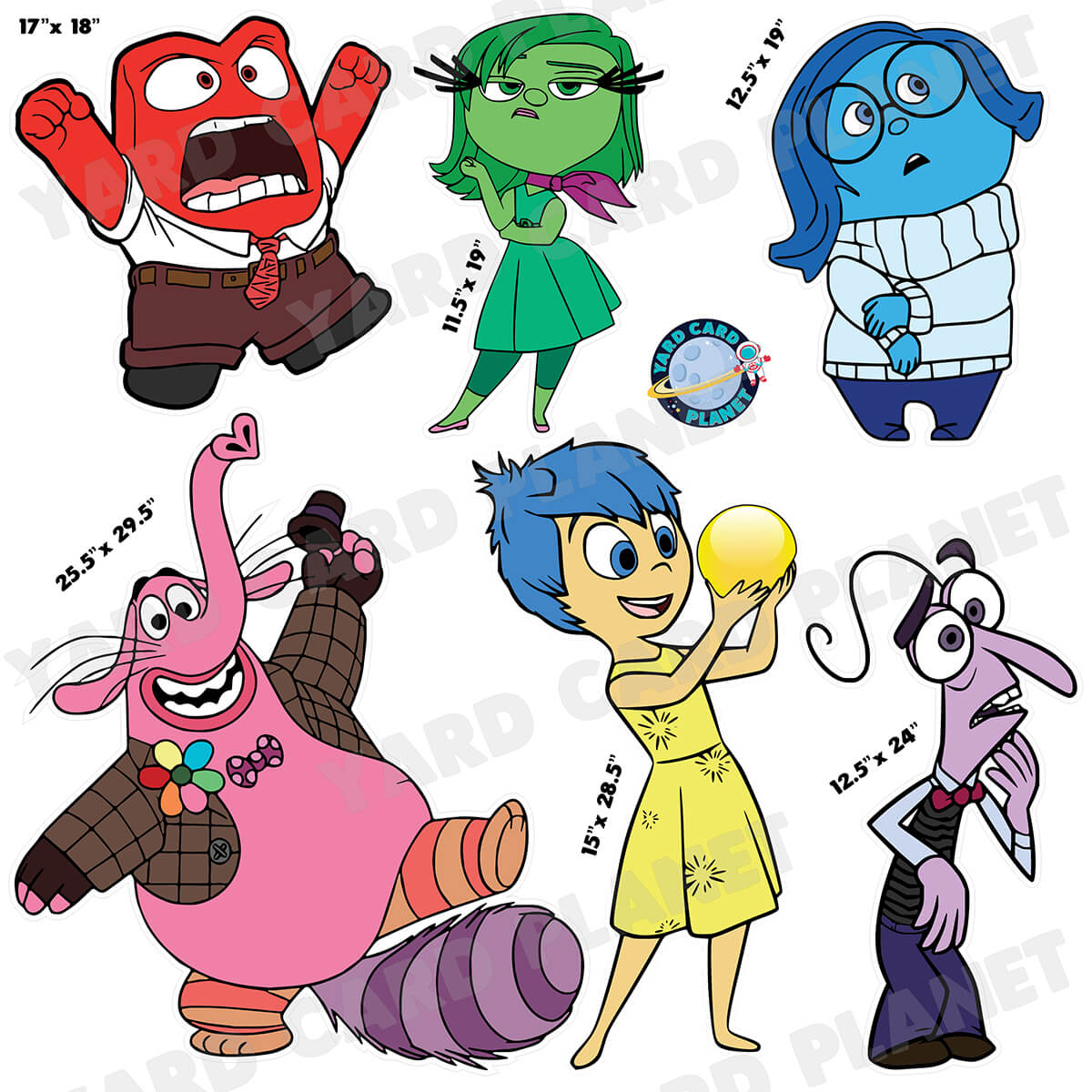 Inside Out Inspired Half Sheet Yard Card Flair Set