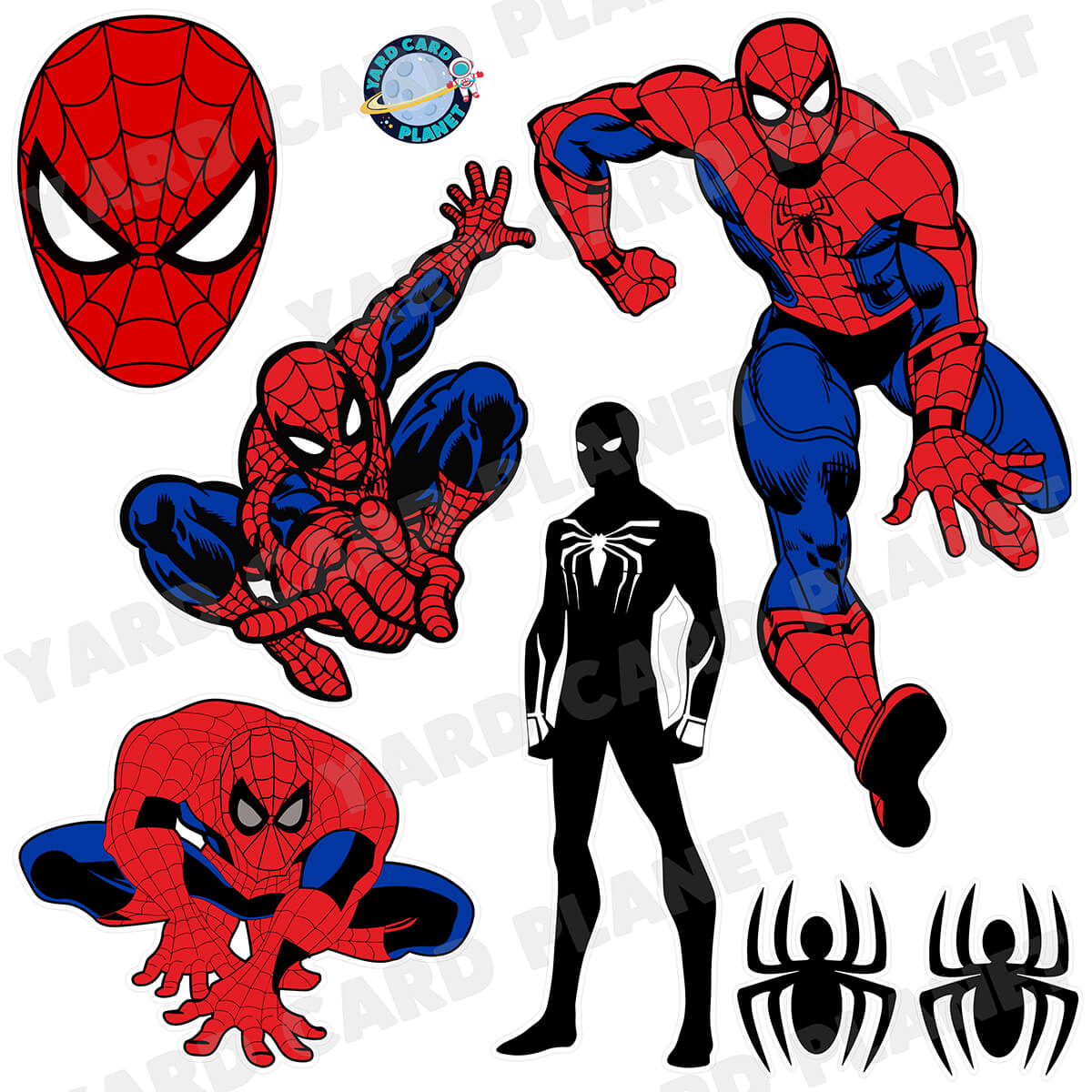 Spider-Man Inspired Half Sheet Yard Card Flair Set