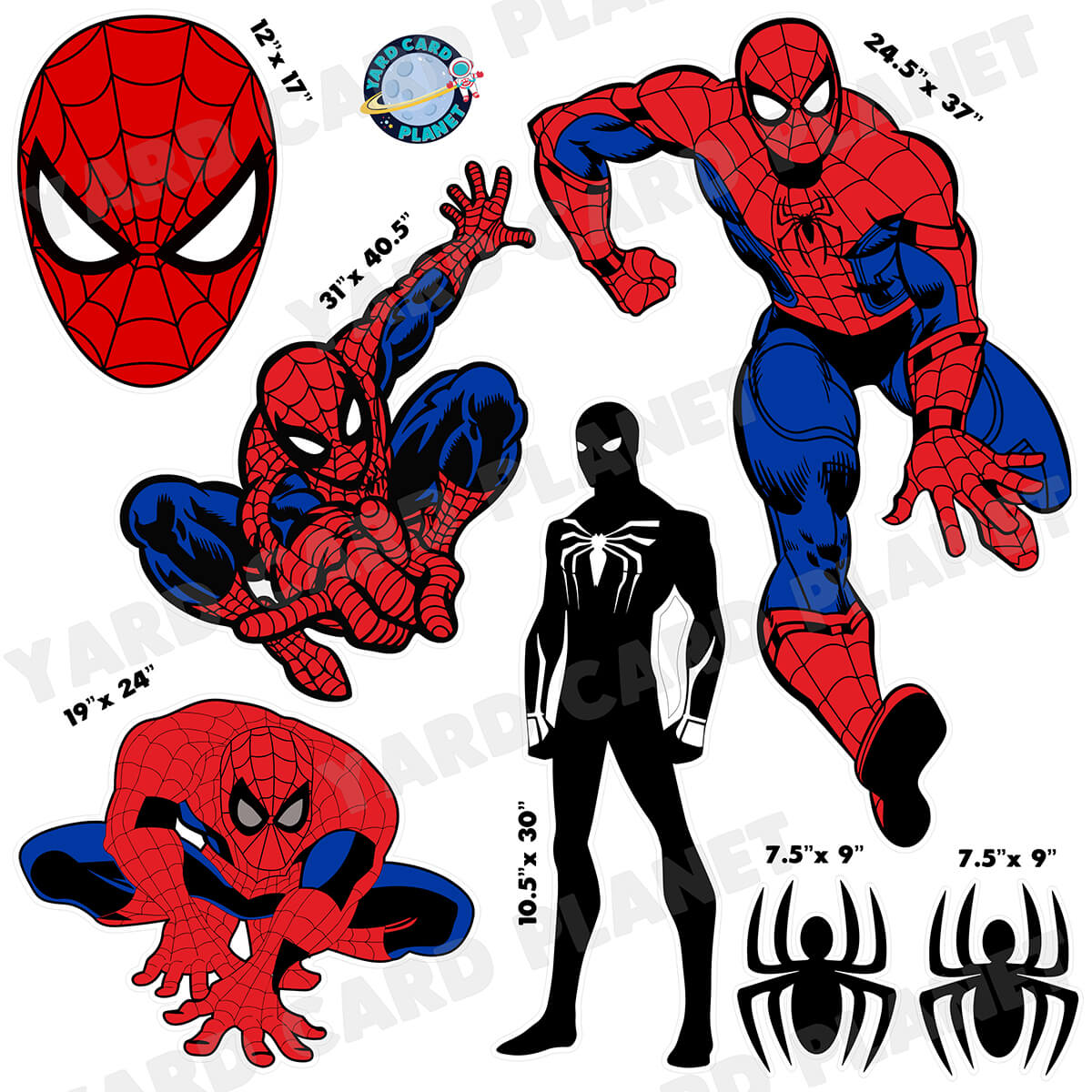 Spider-Man Inspired Half Sheet Yard Card Flair Set