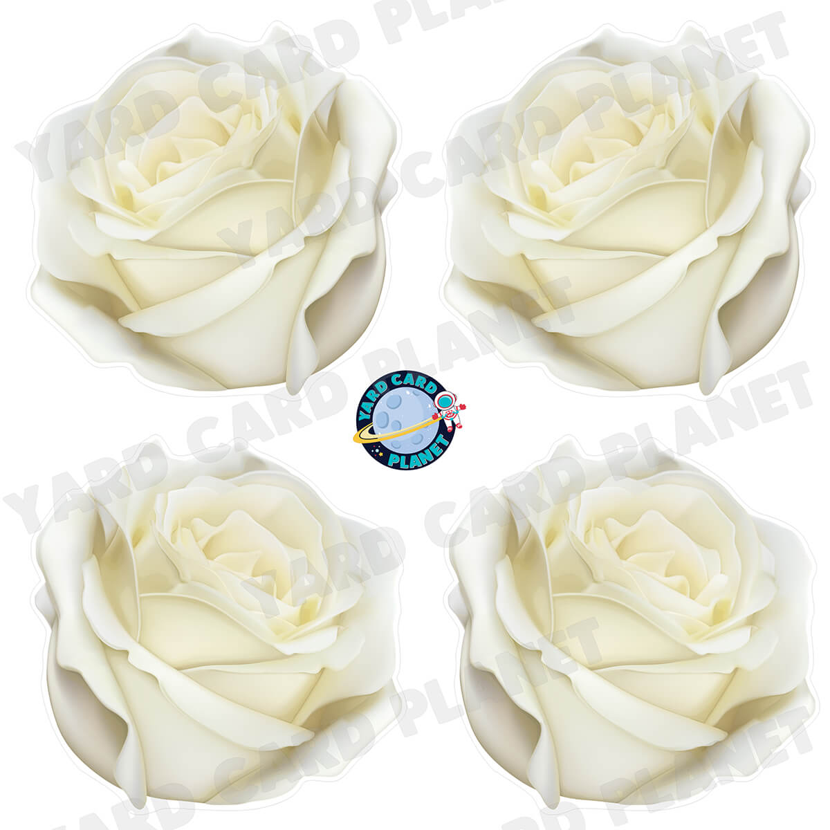 White Roses Half Sheet Yard Card Set