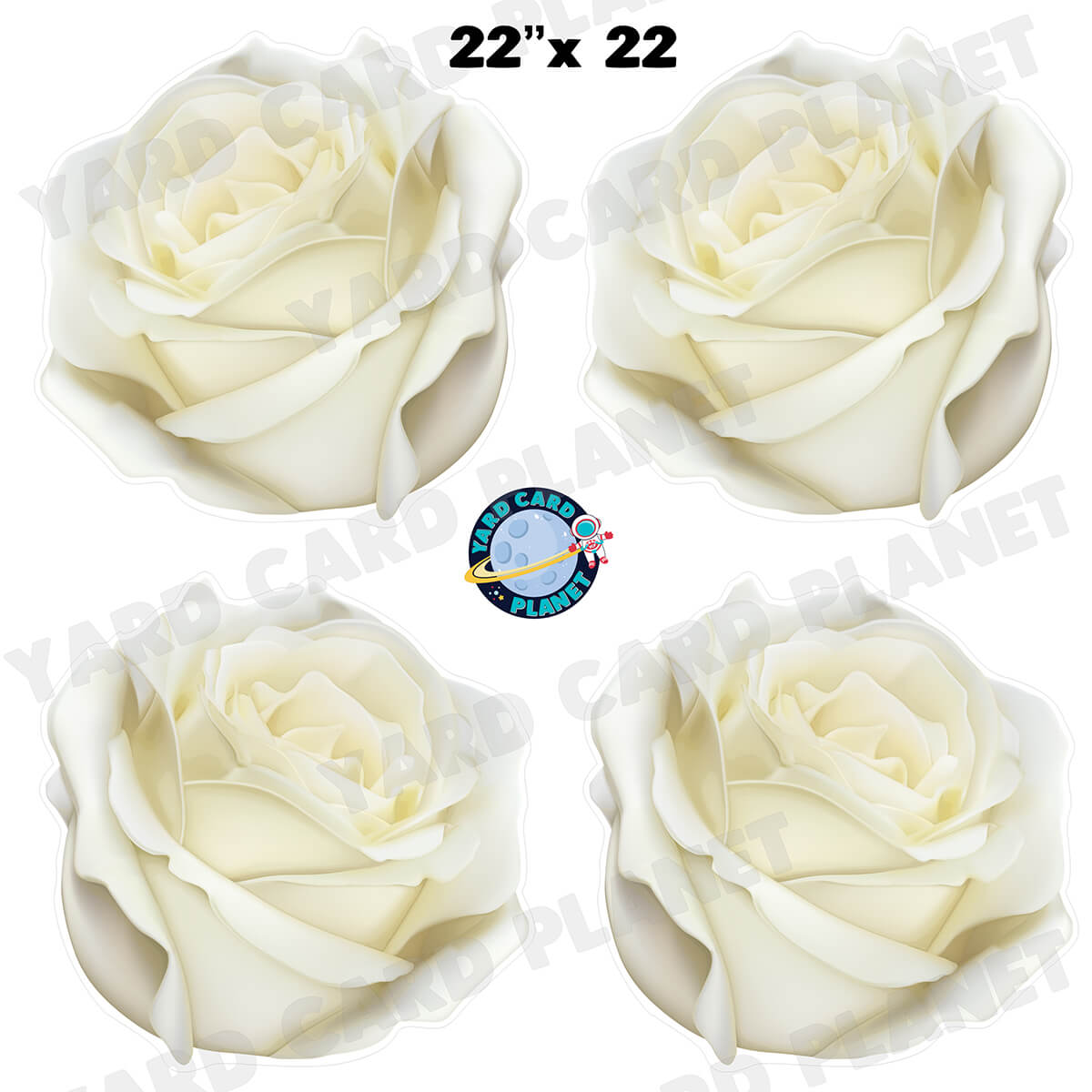 White Roses Half Sheet Yard Card Set