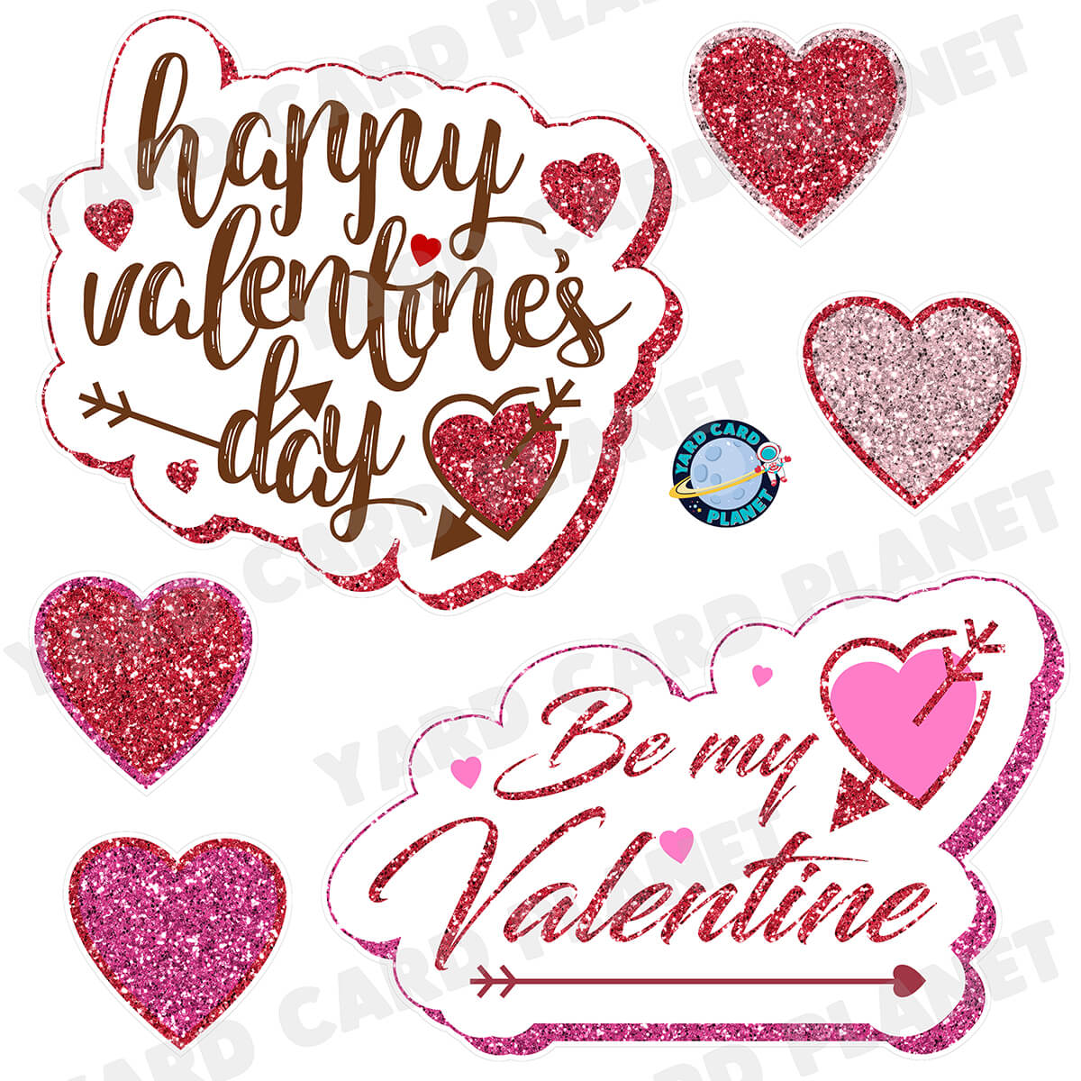 Valentine's Day Love Sayings Signs Half Sheet Yard Card Flair Set