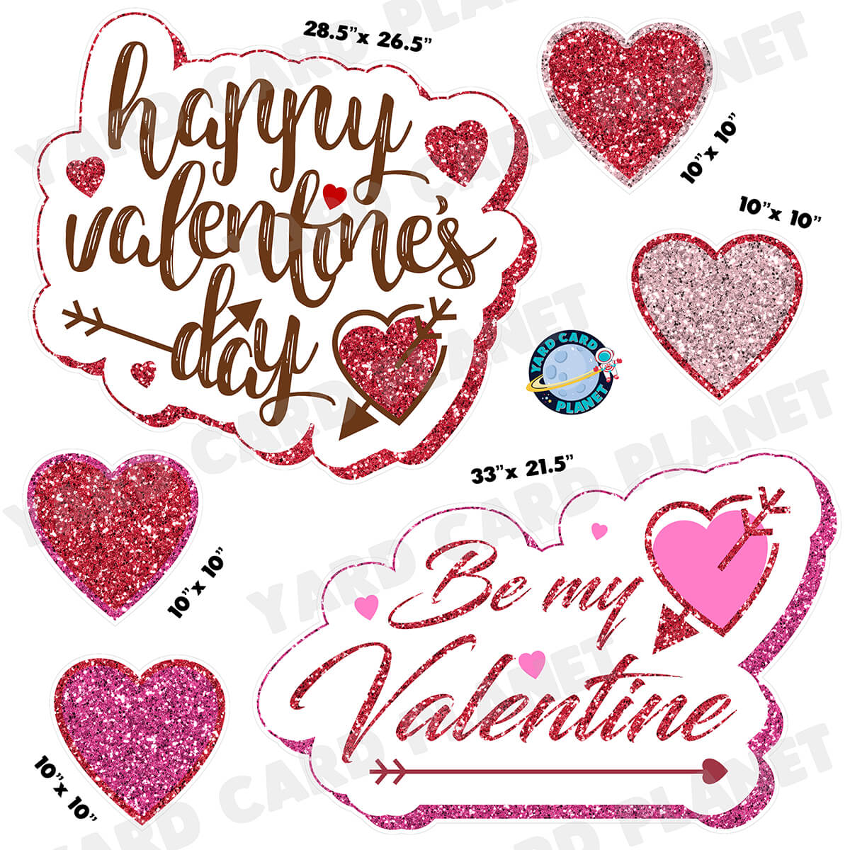 Valentine's Day Love Sayings Signs Half Sheet Yard Card Flair Set