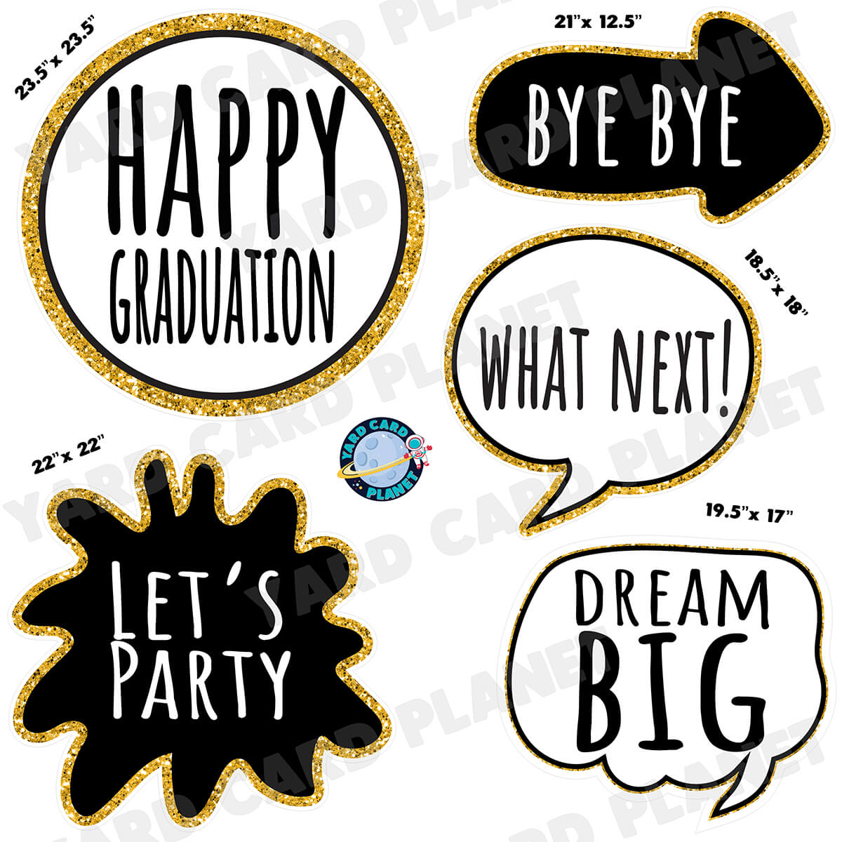 Graduation Signs Half Sheet Yard Card Flair Set