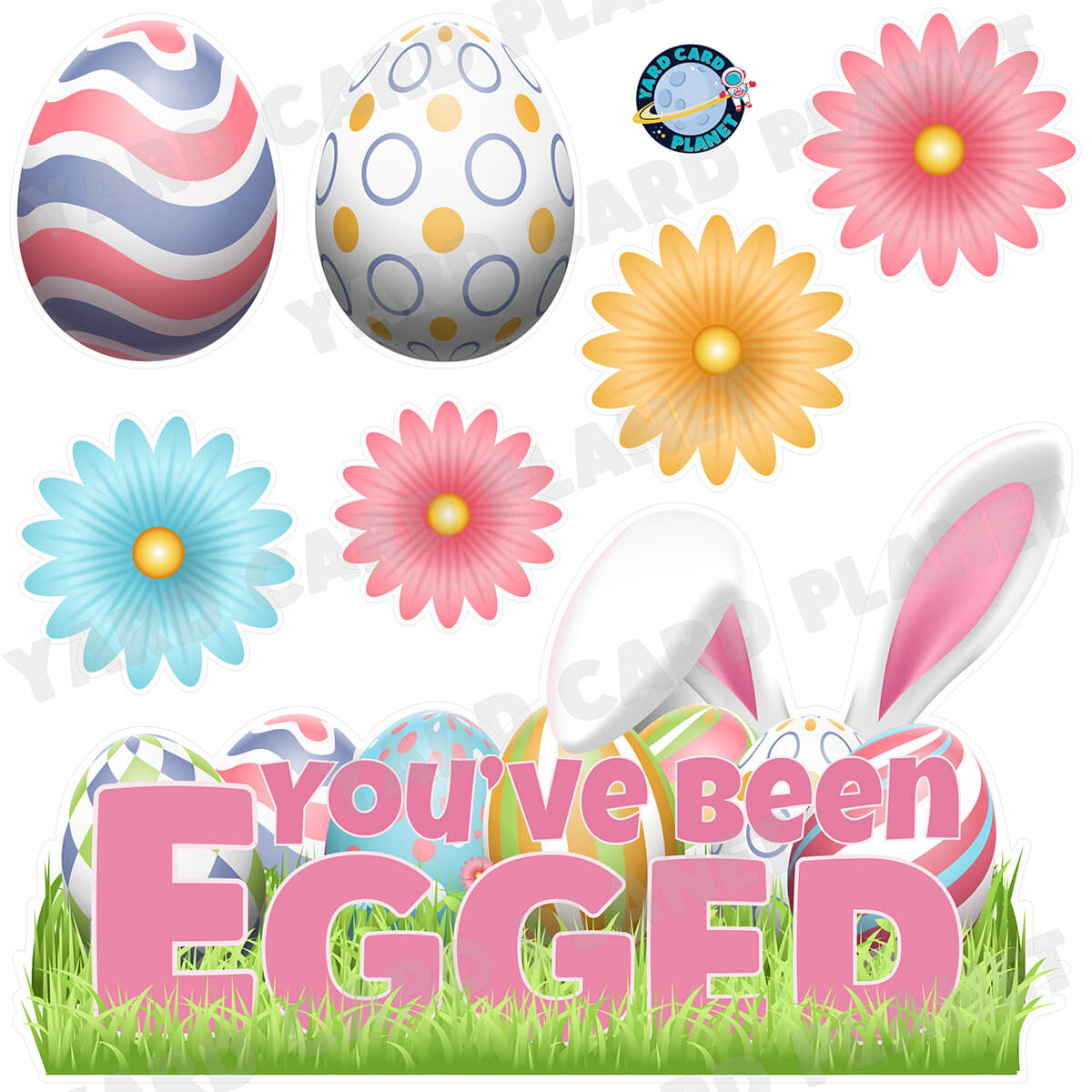 You've Been Egged Easter Half Sheet EZ Quick Sign and Yard Card Flair Set