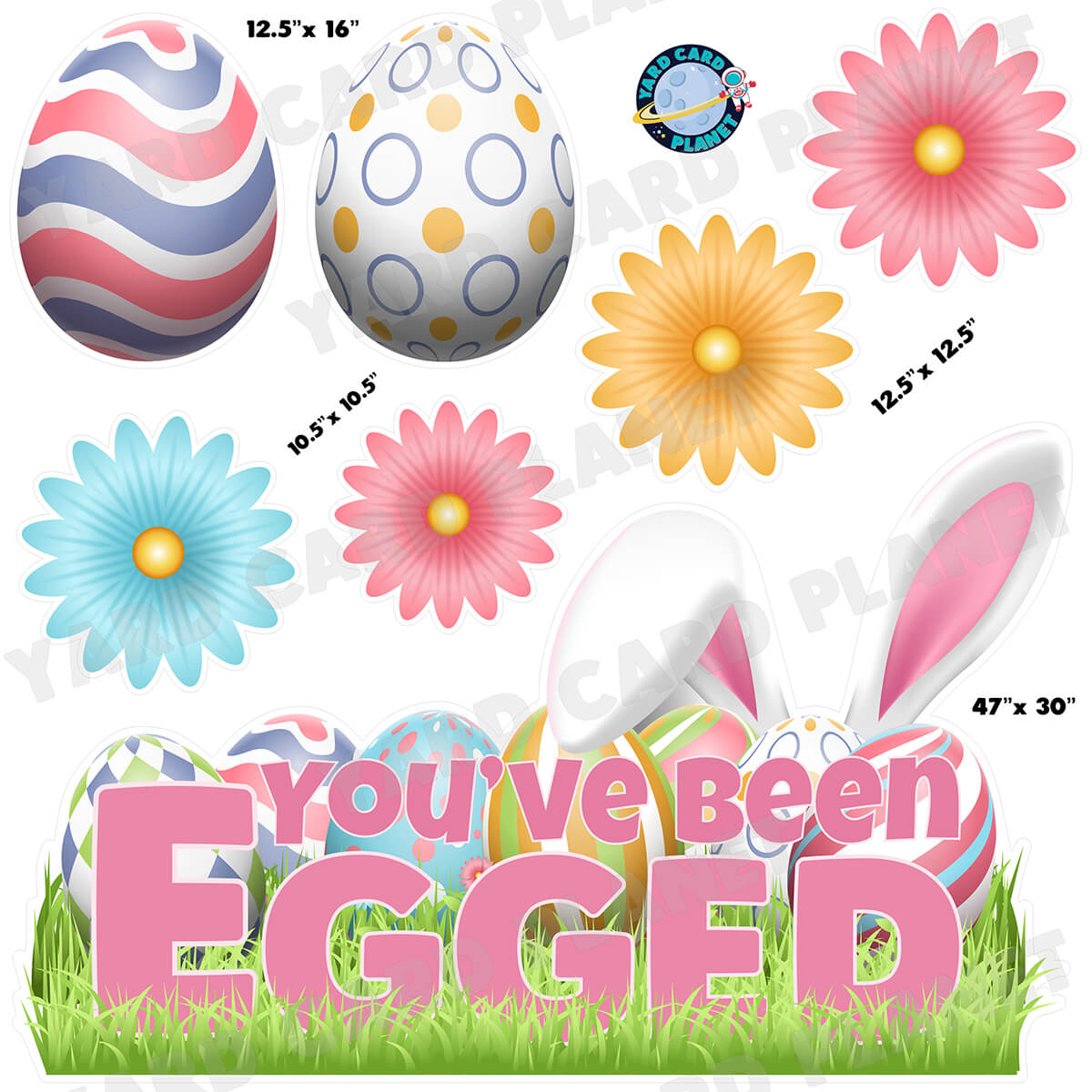 You've Been Egged Easter Half Sheet EZ Quick Sign and Yard Card Flair Set