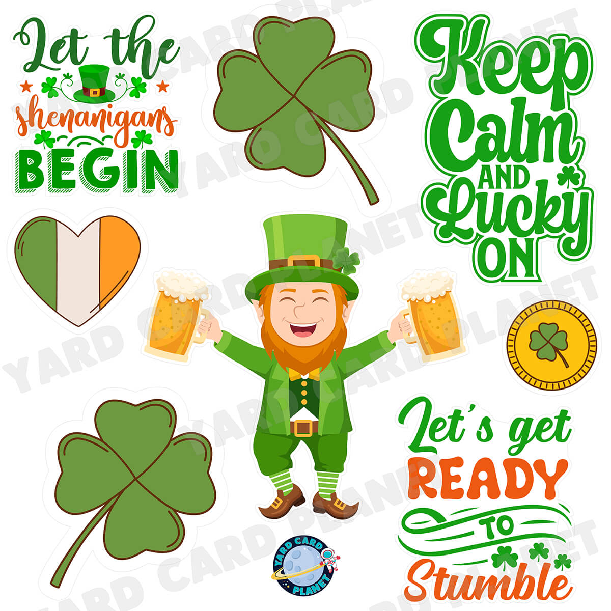 Lucky St. Patrick's Day Half Sheet Signs and Yard Card Flair Set