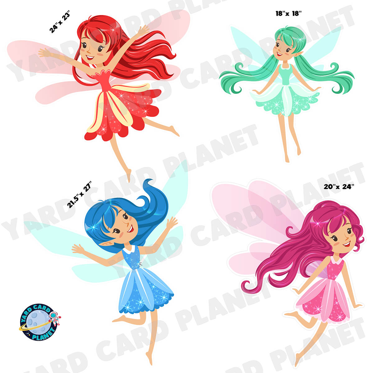 Magical Fairies Half Sheet Yard Card Flair Set