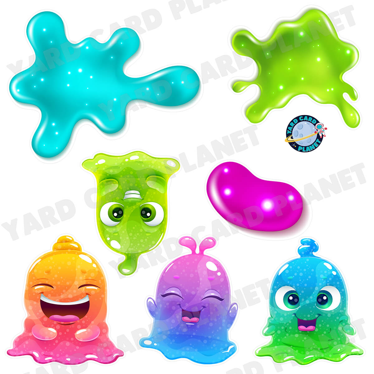 Slime Time Half Sheet Yard Card Flair Set