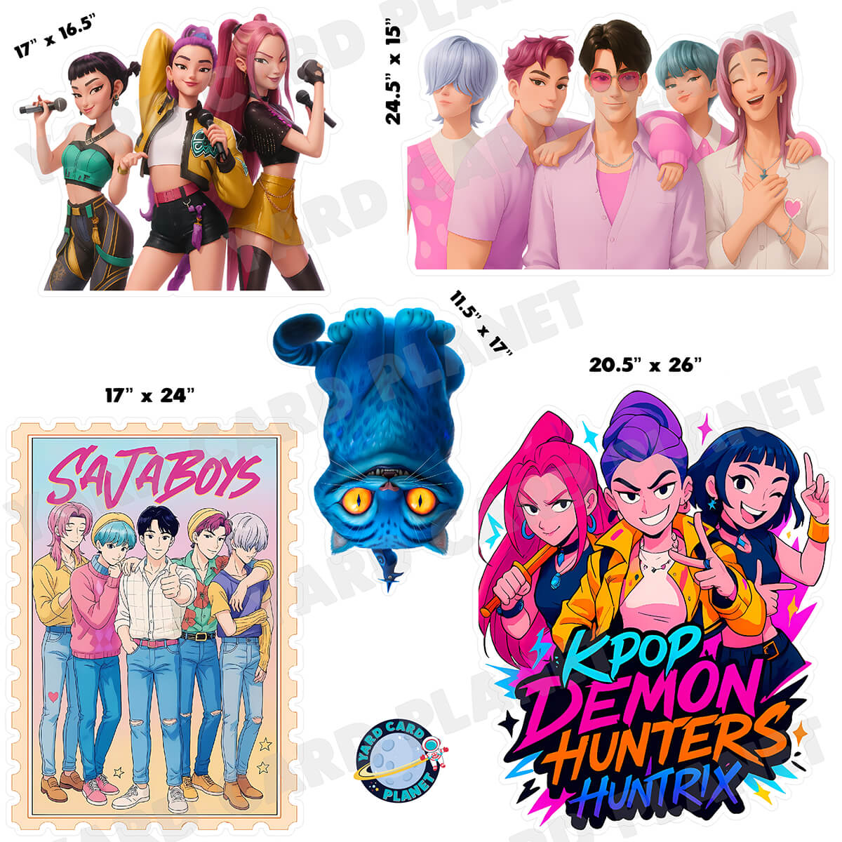 K-Pop Monster Hunters Half Sheet Yard Card Flair Set