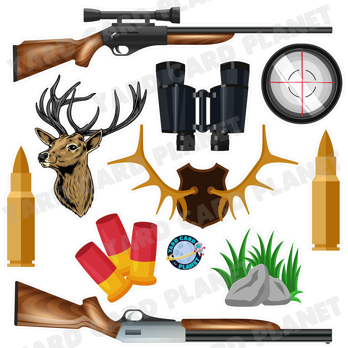 Hunting Half Sheet Yard Card Flair Set