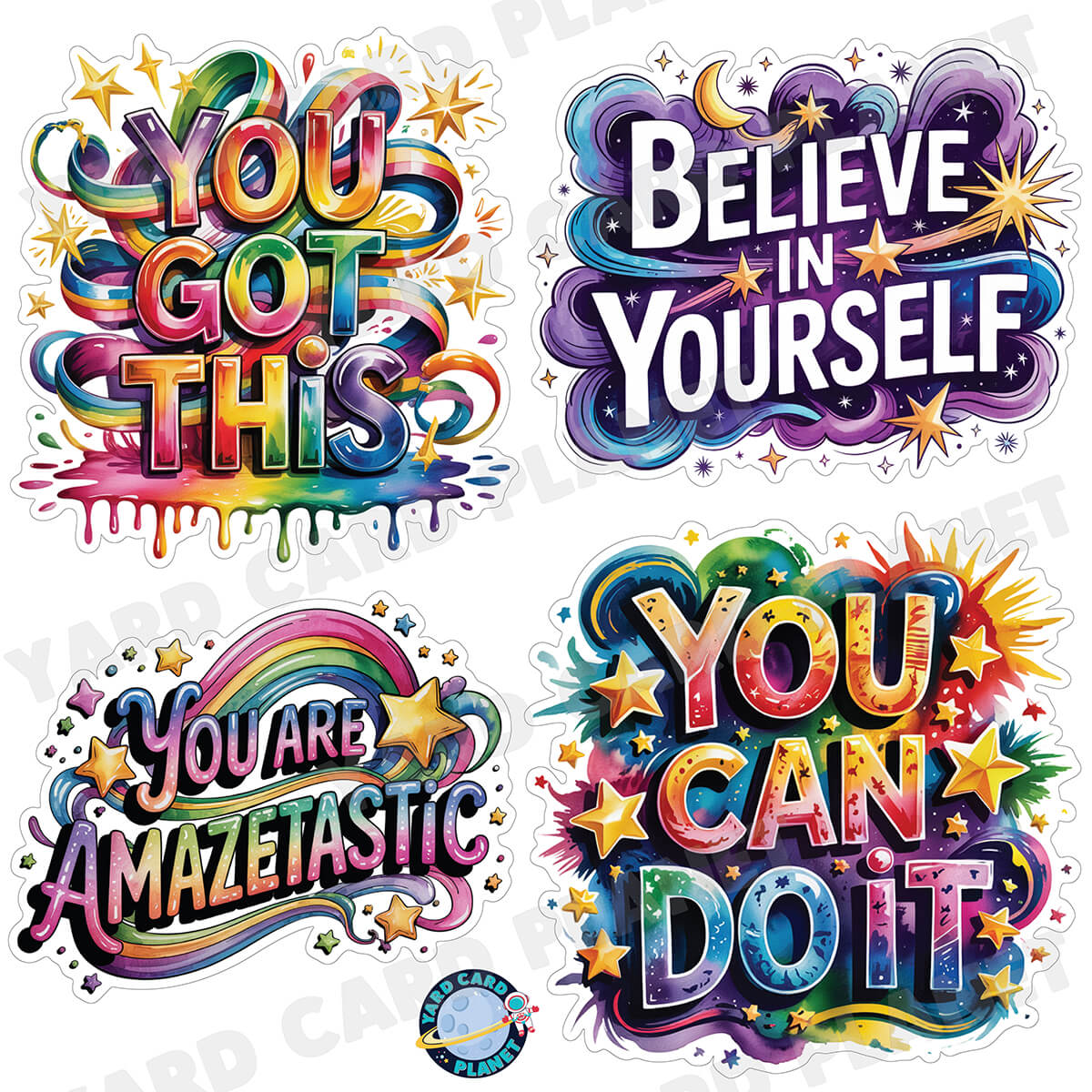 You Can Do It Motivational Quotes Half Sheet Yard Card Flair Set