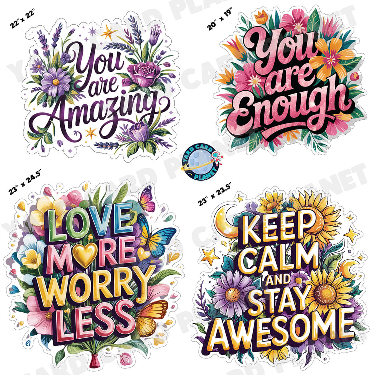 You Are Amazing Motivational Quotes Half Sheet Yard Card Flair Set