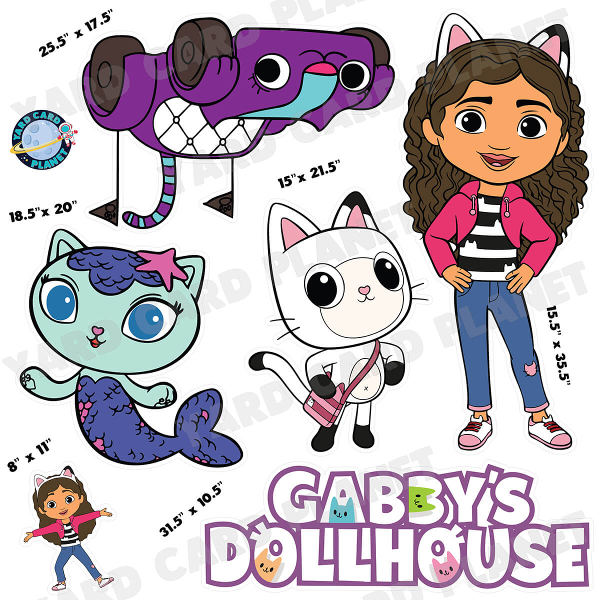 Magical Kitty Dollhouse Half Sheet Yard Card Flair Set