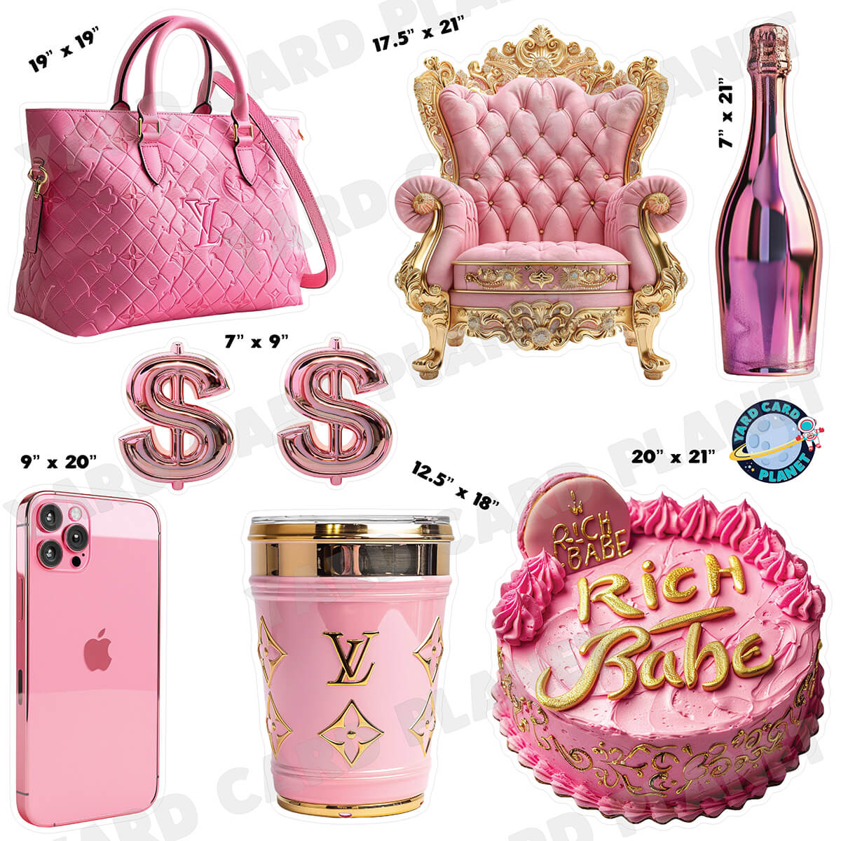Rich Babe Half Sheet Yard Card Flair Set