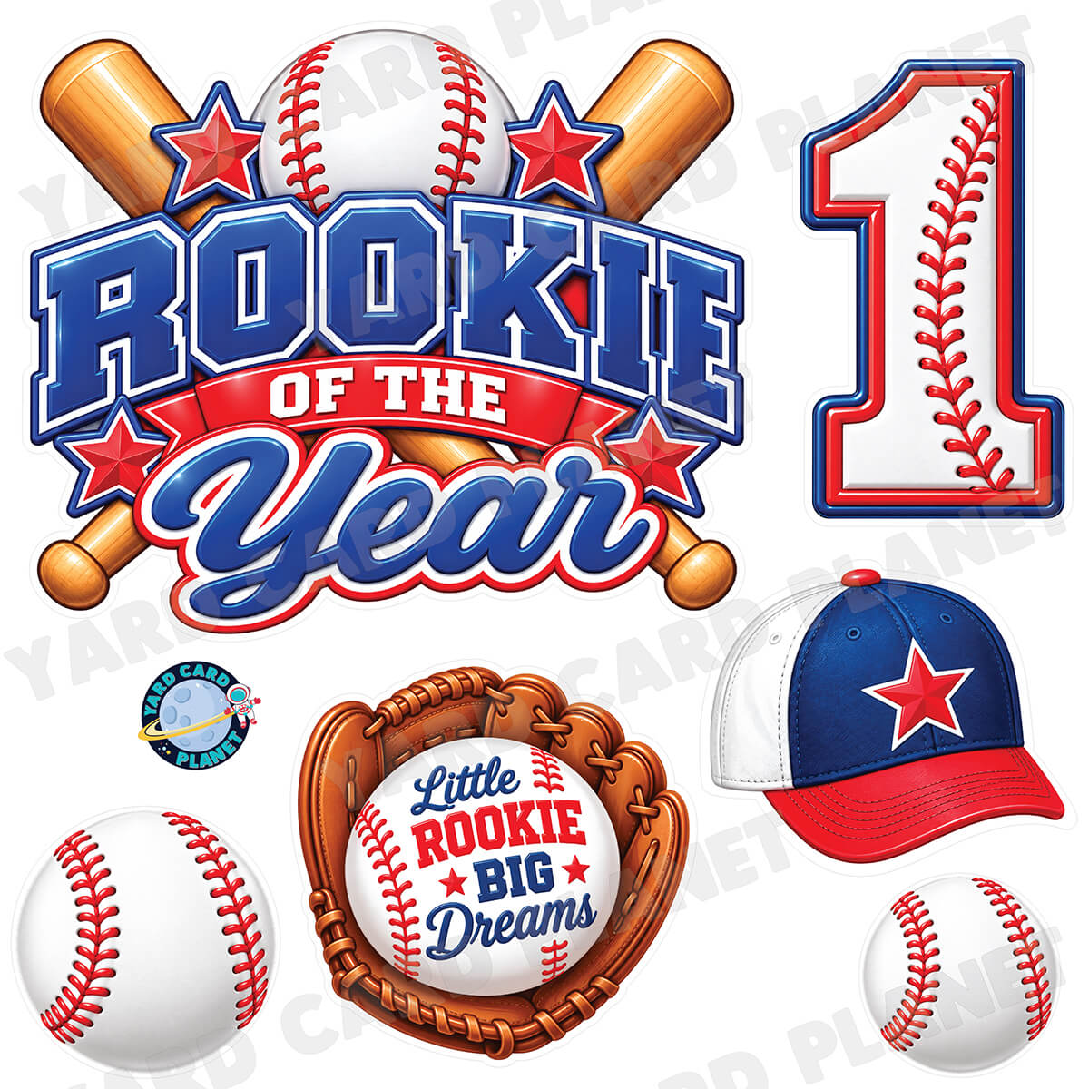 Rookie of the Year Half Sheet EZ Quick Sign and Yard Card Flair Set