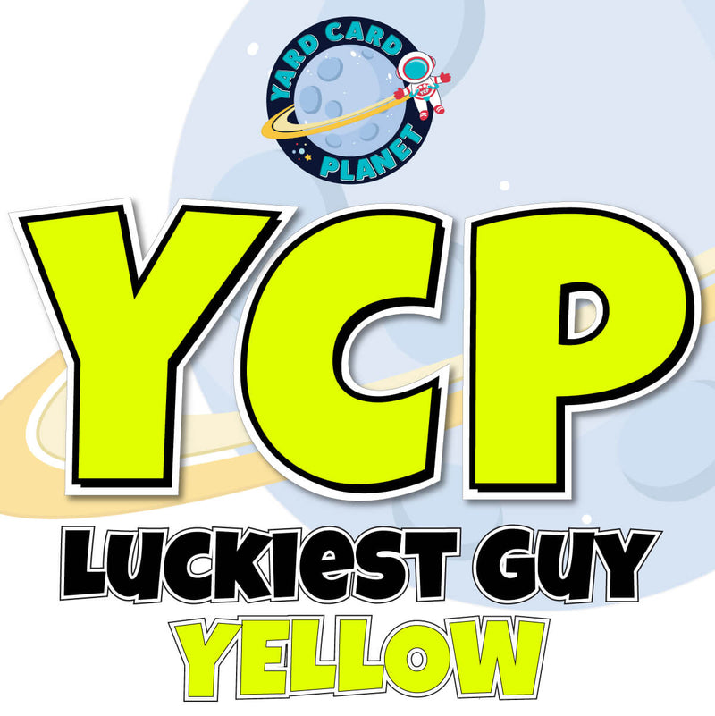 18" Luckiest Guy 38 pc. Large Letter and Symbols Set in Neon Colors