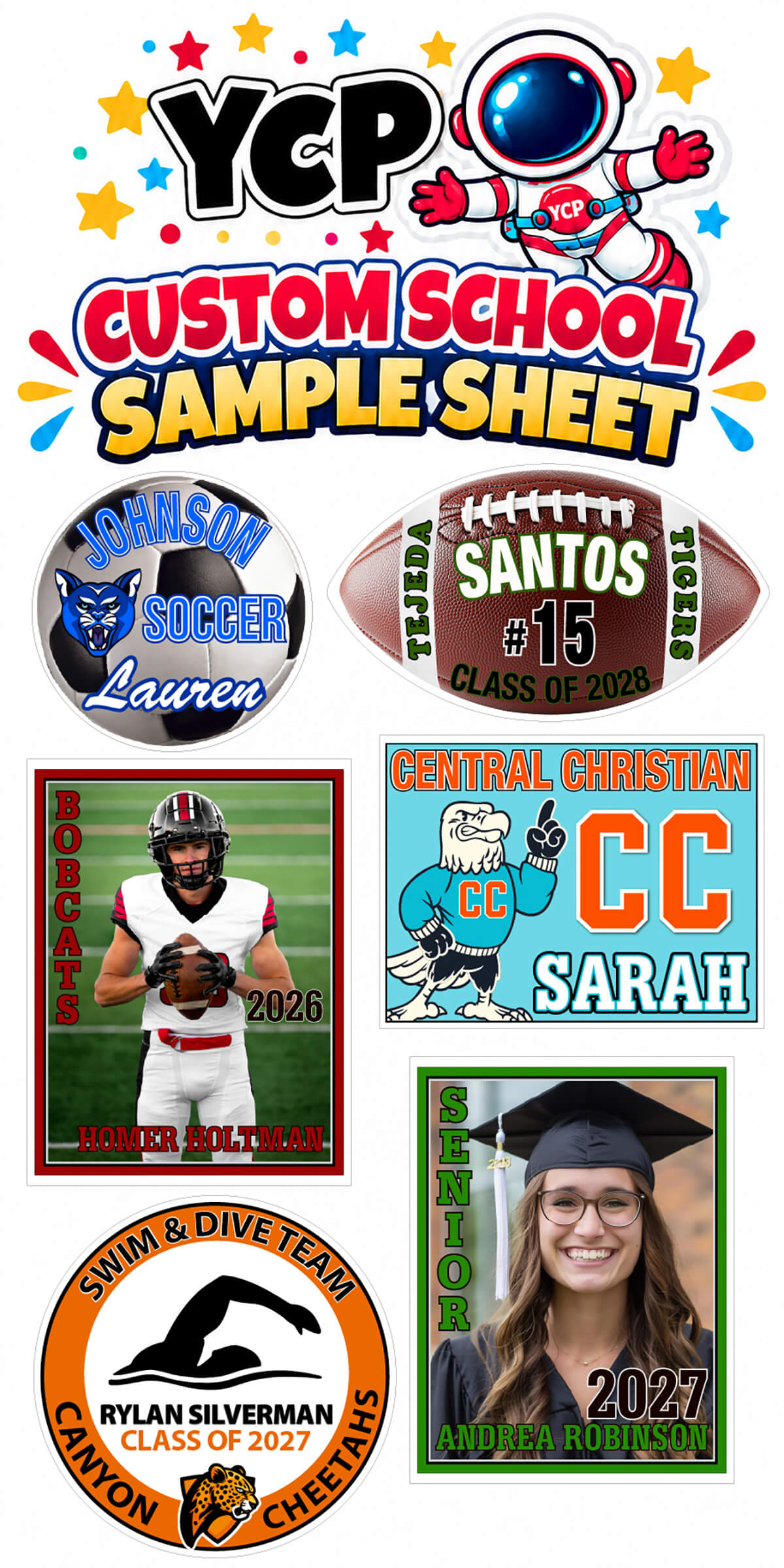 Custom School Pride, Sports and Club Signs Yard Card Full Sheet