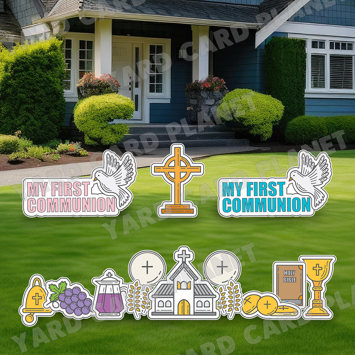 My First Communion Yard Card Flair Set