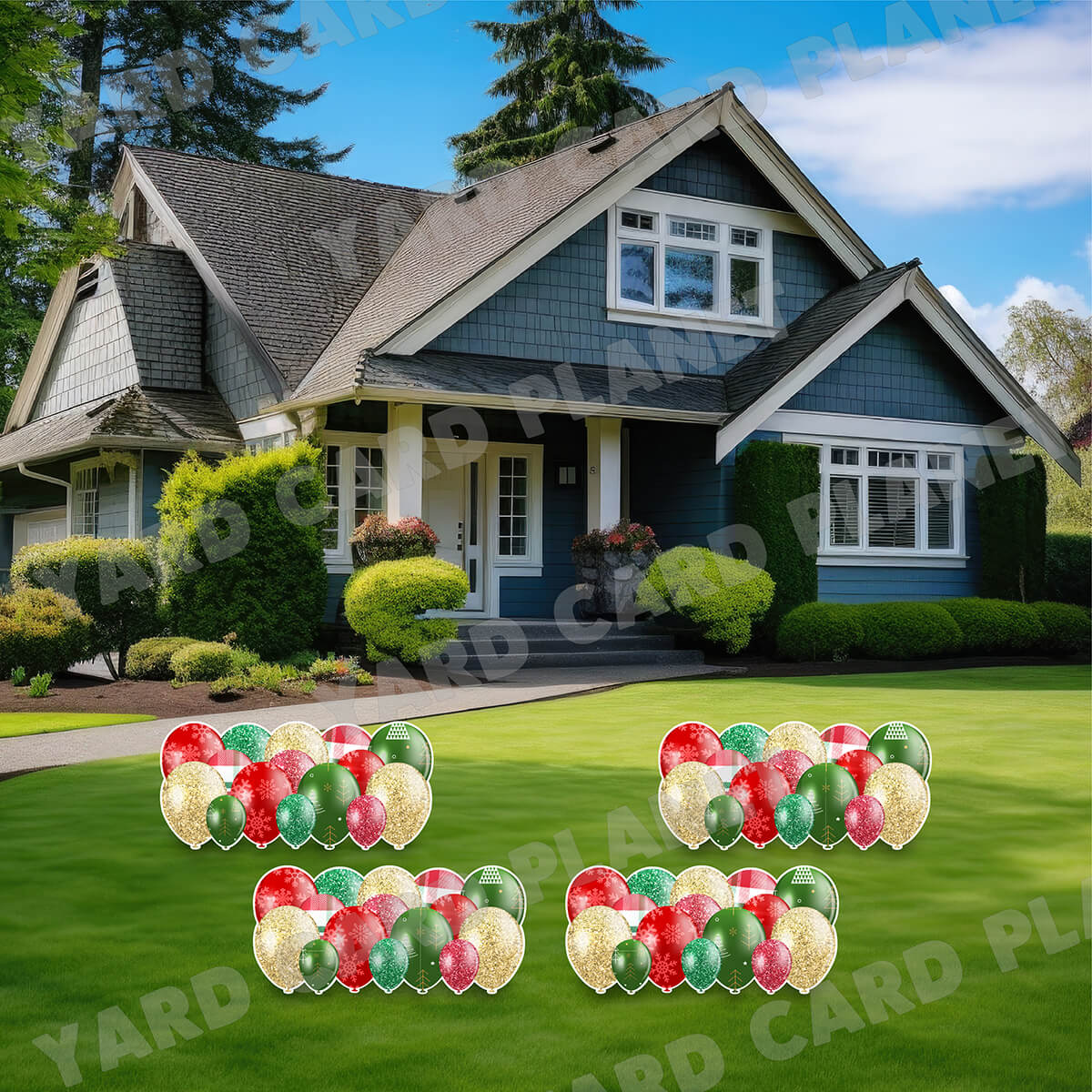 Christmas Pattern Balloon Panels Yard Card Set