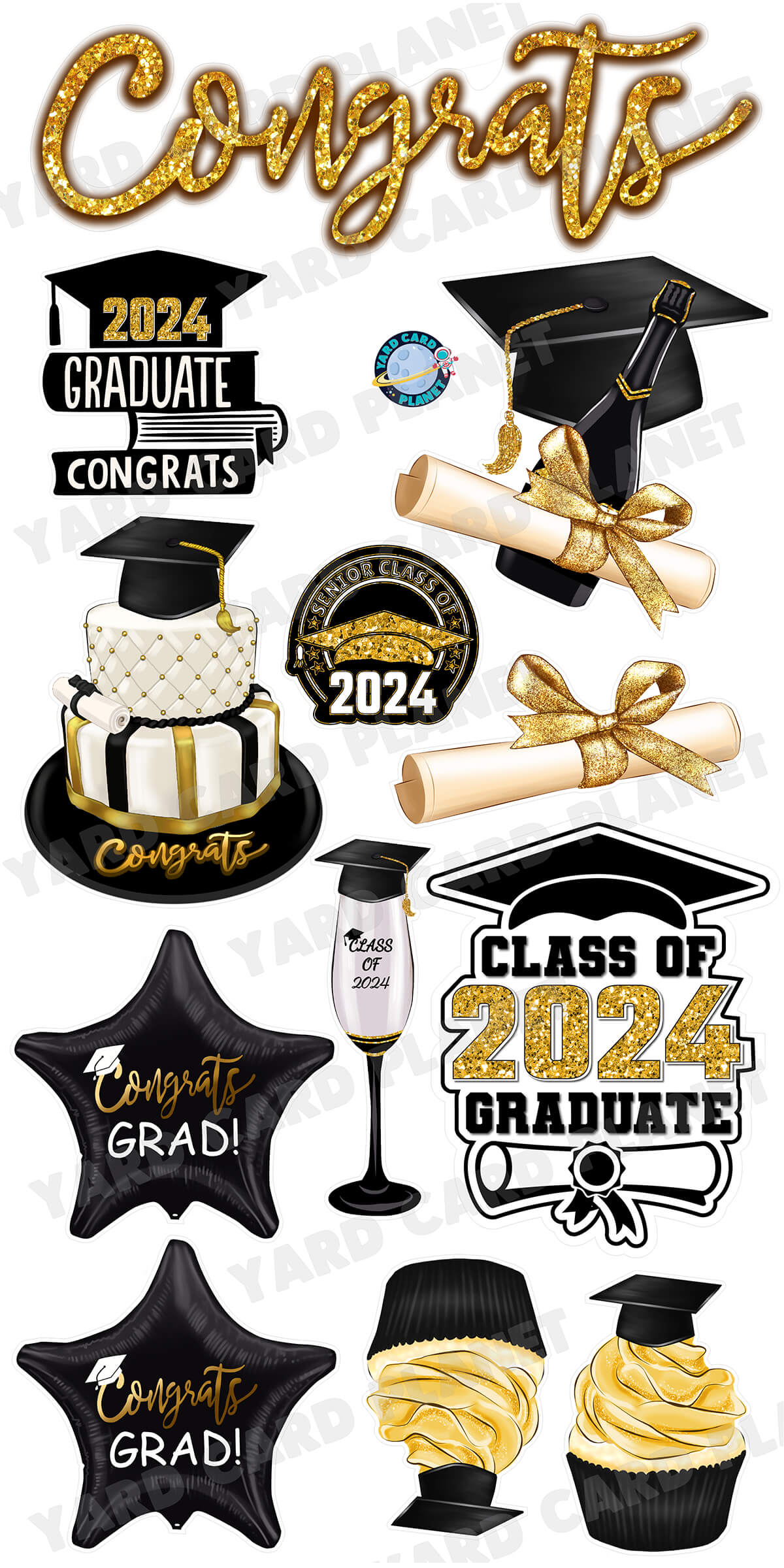 Sparkle Graduation Elements with Congrats EZ Quick Set, Signs and Yard Card Flair Set