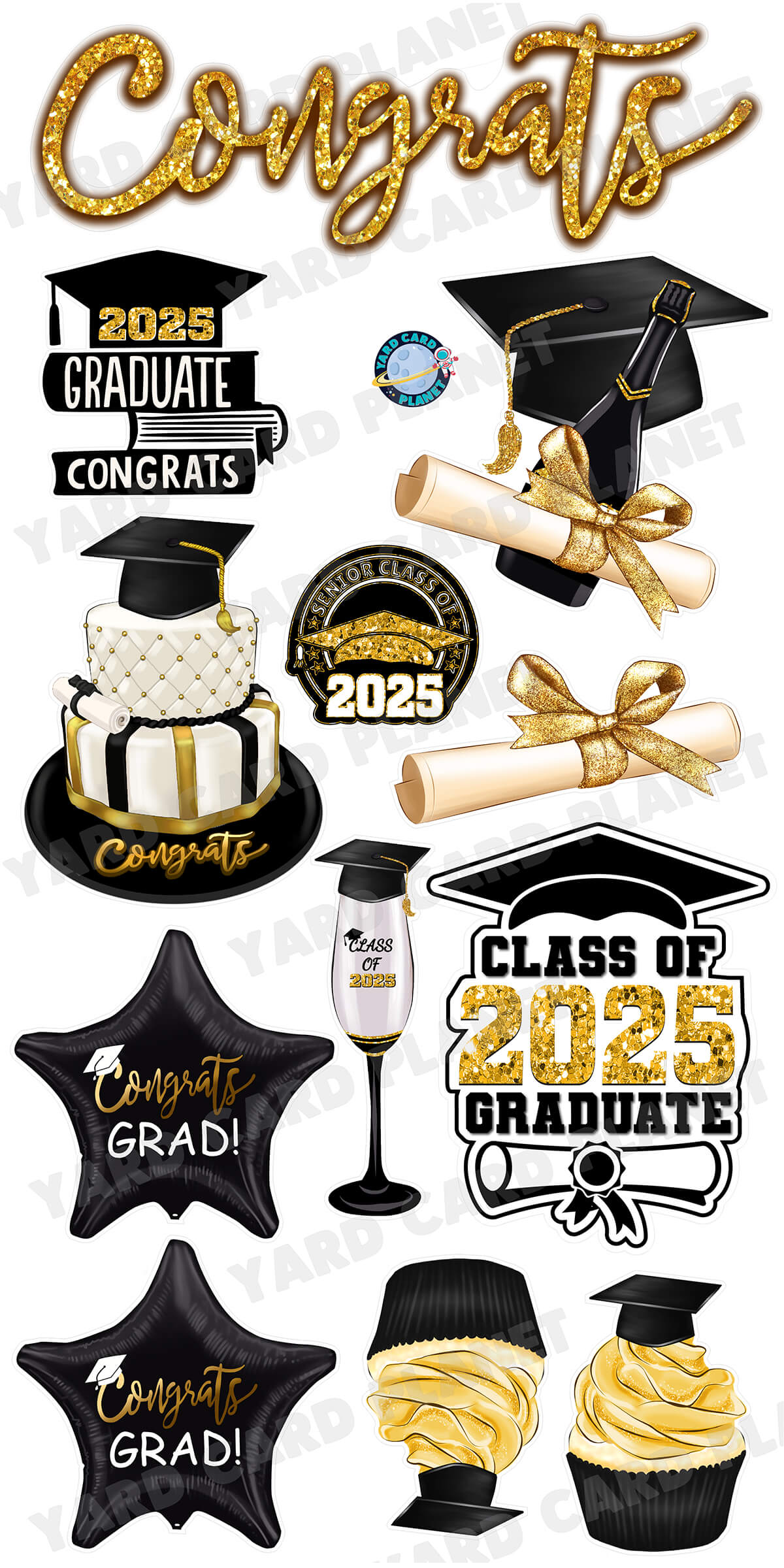 Sparkle Graduation Elements with Congrats EZ Quick Set, Signs and Yard Card Flair Set