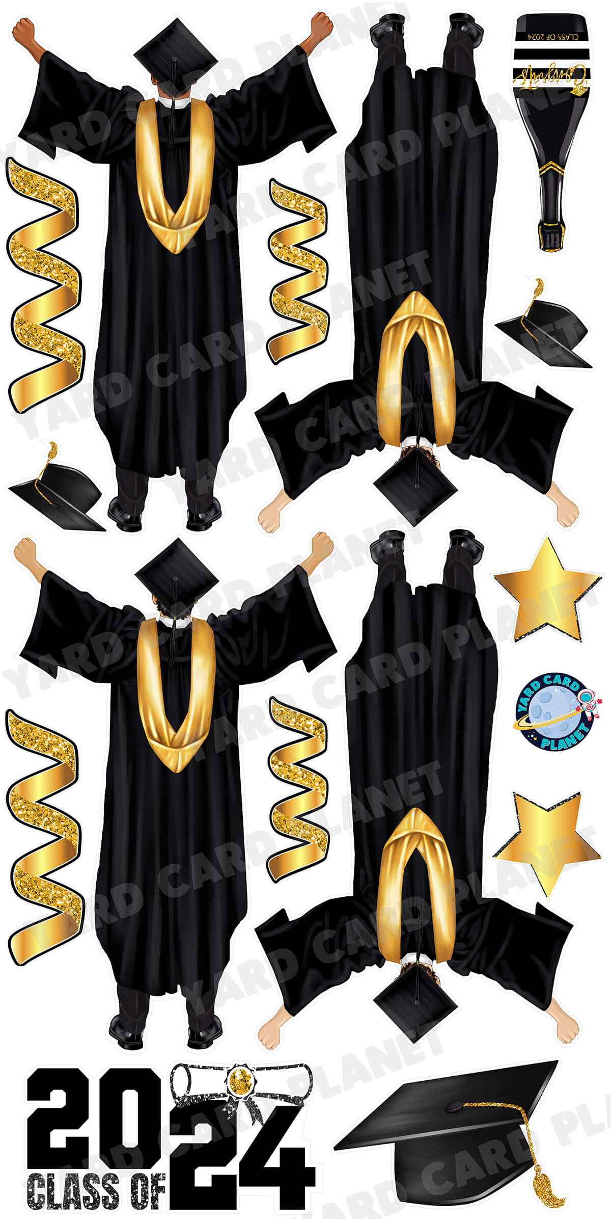 Elegant Graduation Boys, Grad Sign and Yard Card Flair Set