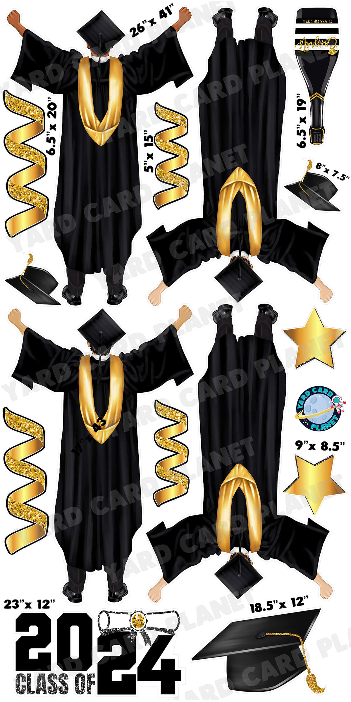 Elegant Graduation Boys, Grad Sign and Yard Card Flair Set