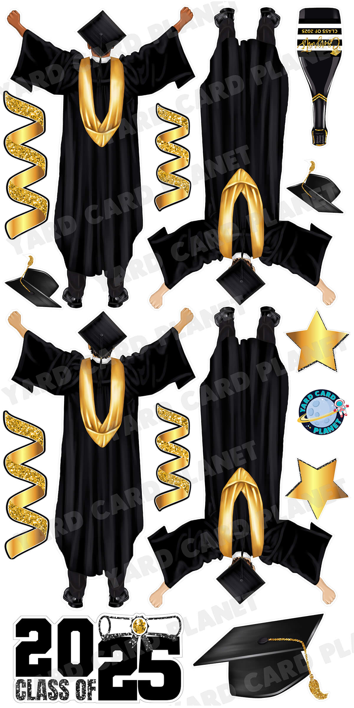 Elegant Graduation Boys, Grad Sign and Yard Card Flair Set