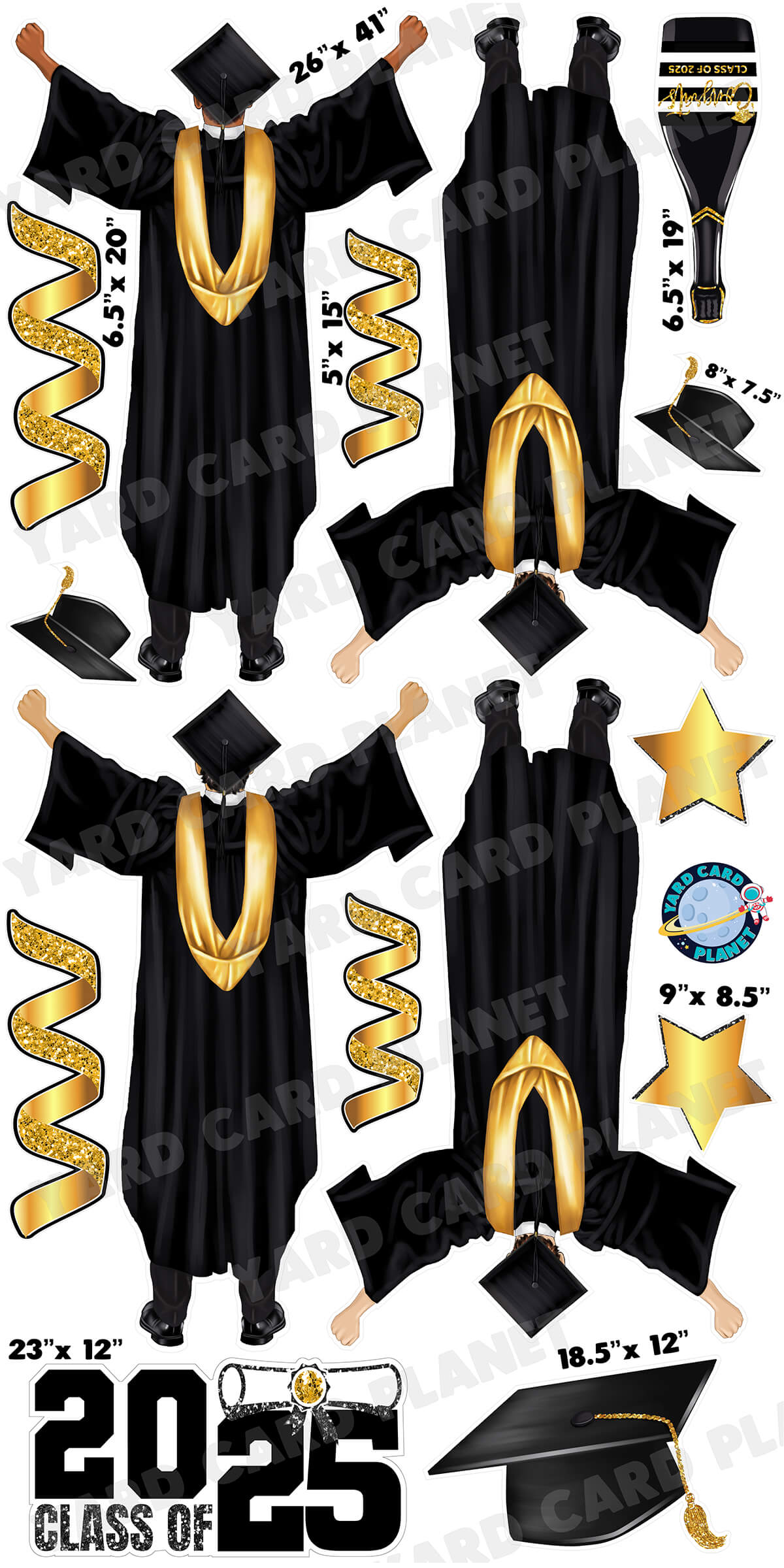 Elegant Graduation Boys, Grad Sign and Yard Card Flair Set