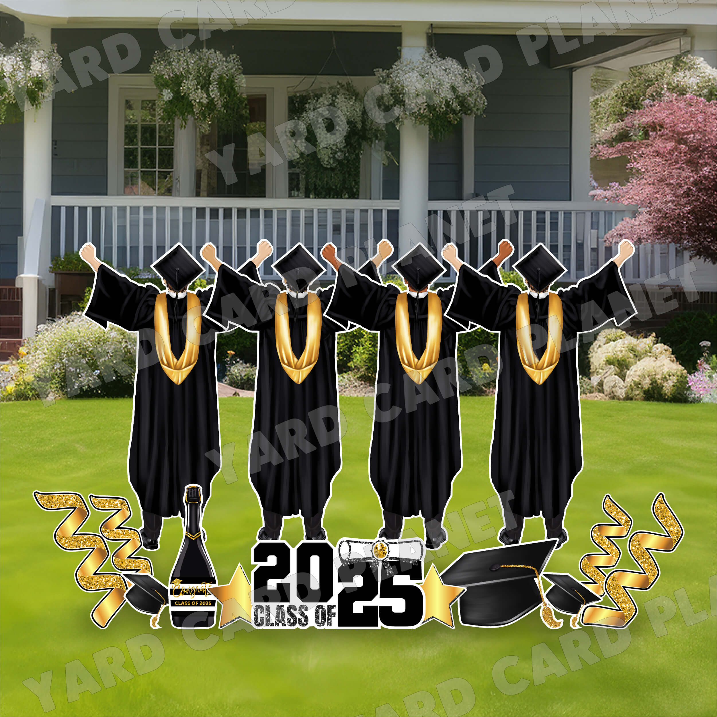 Elegant Graduation Boys, Grad Sign and Yard Card Flair Set