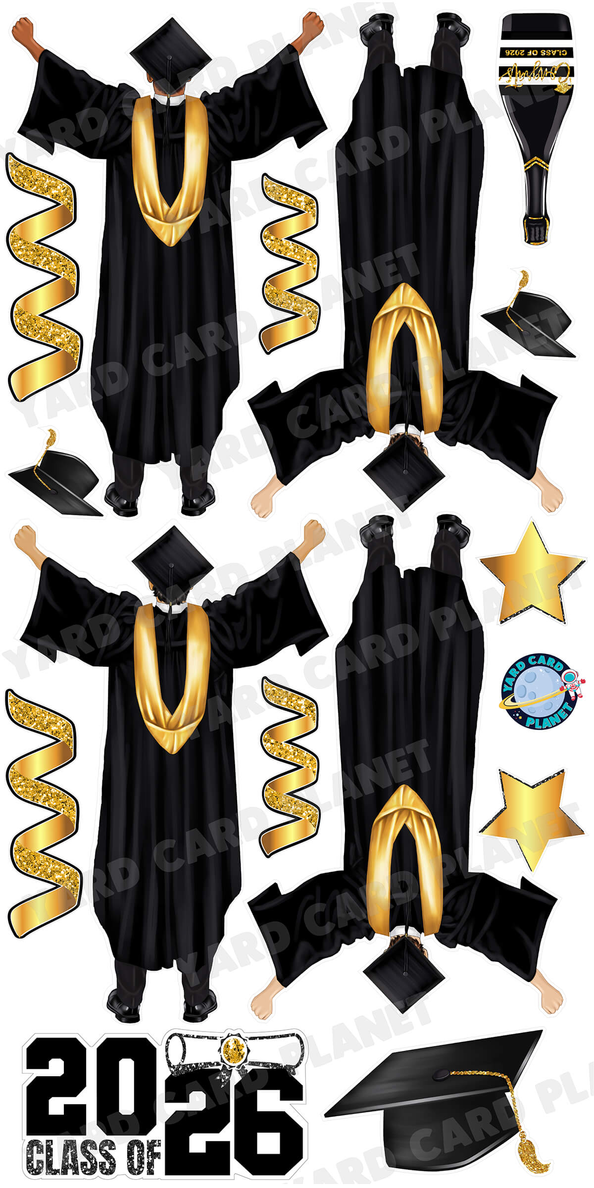 Elegant Graduation Boys, Grad Sign and Yard Card Flair Set