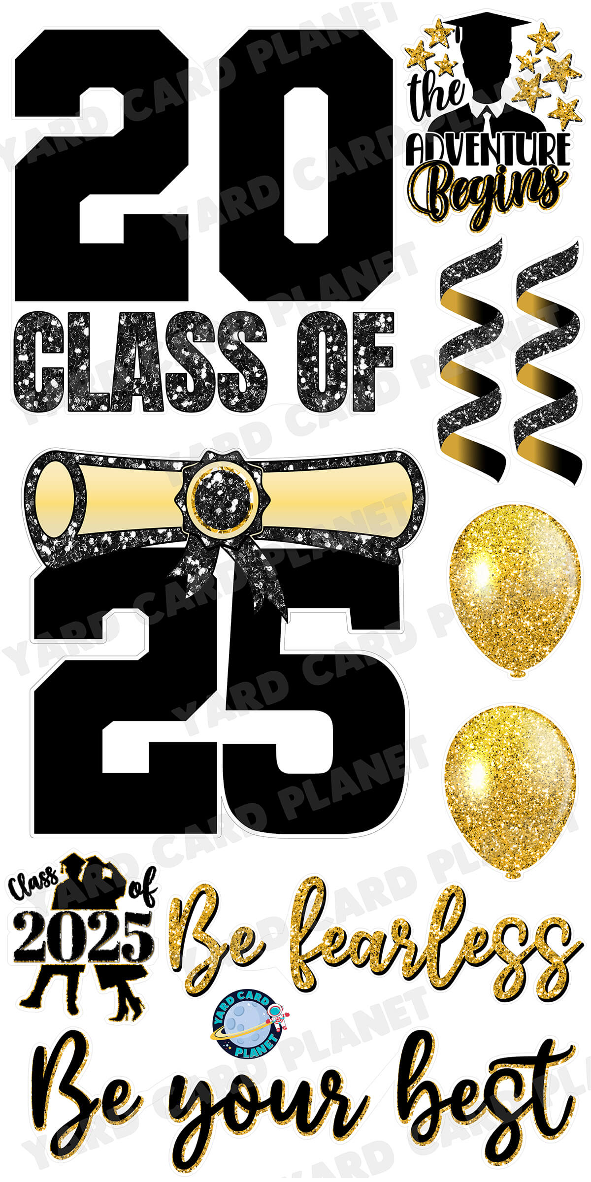 Class of 2025 EZ Quick Set, Graduation Signs and Yard Card Flair Set