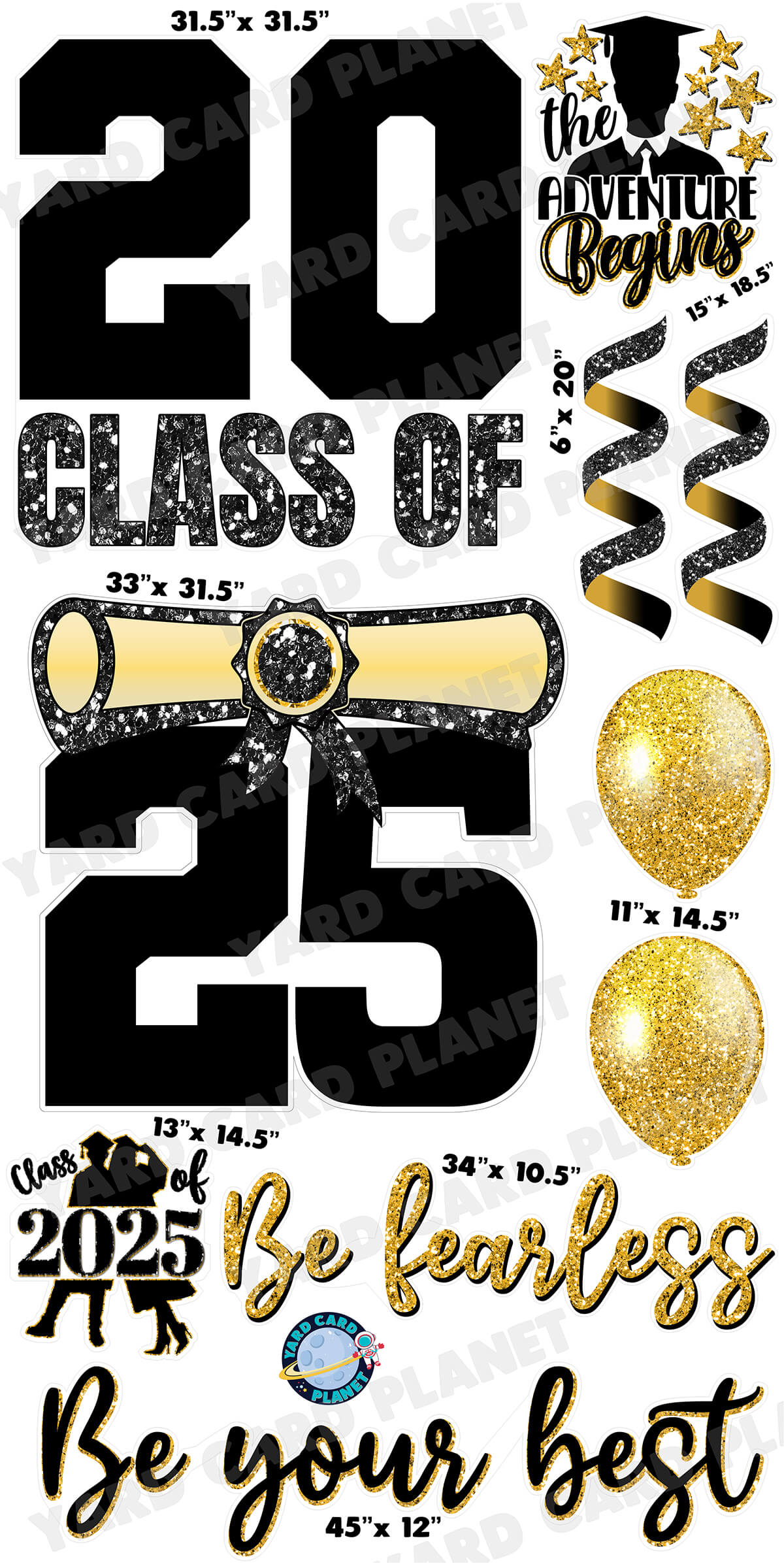 Class of 2025 EZ Quick Set, Graduation Signs and Yard Card Flair Set