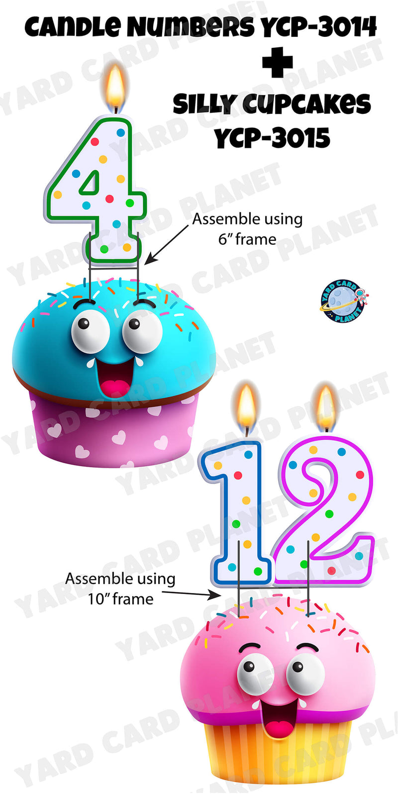 Birthday Candle Numbers Yard Card Flair Set