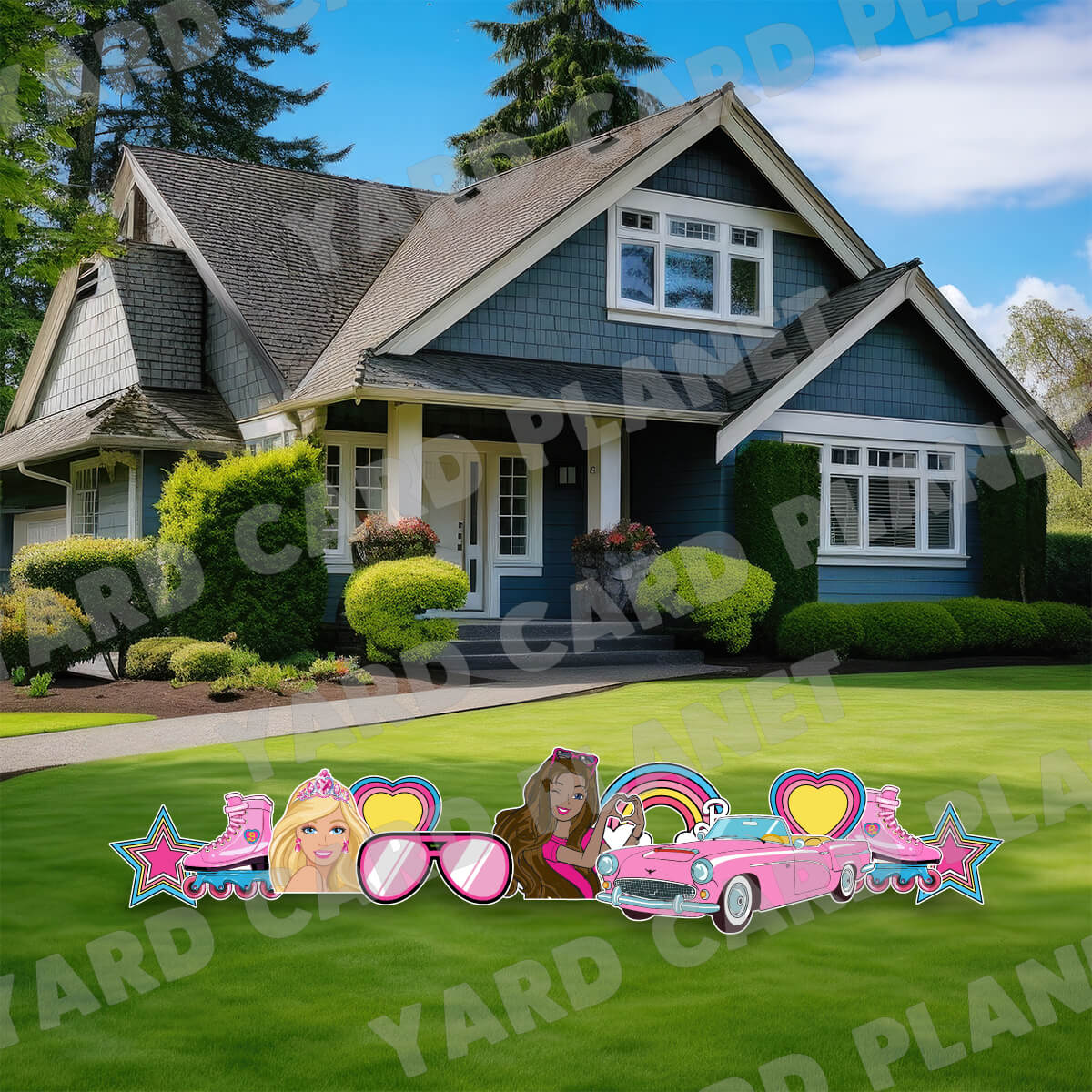 I Love Barbie Inspired Yard Card Flair Set