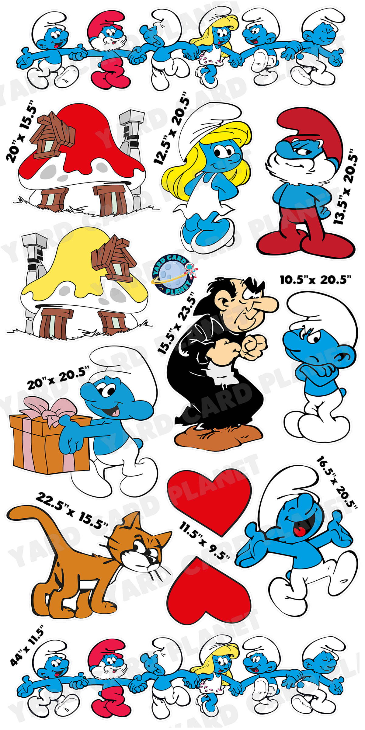 The Smurfs Inspired Yard Card Flair Set