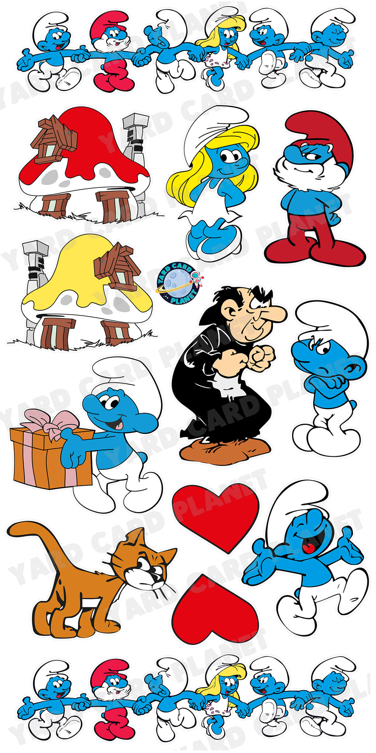 The Smurfs Inspired Yard Card Flair Set