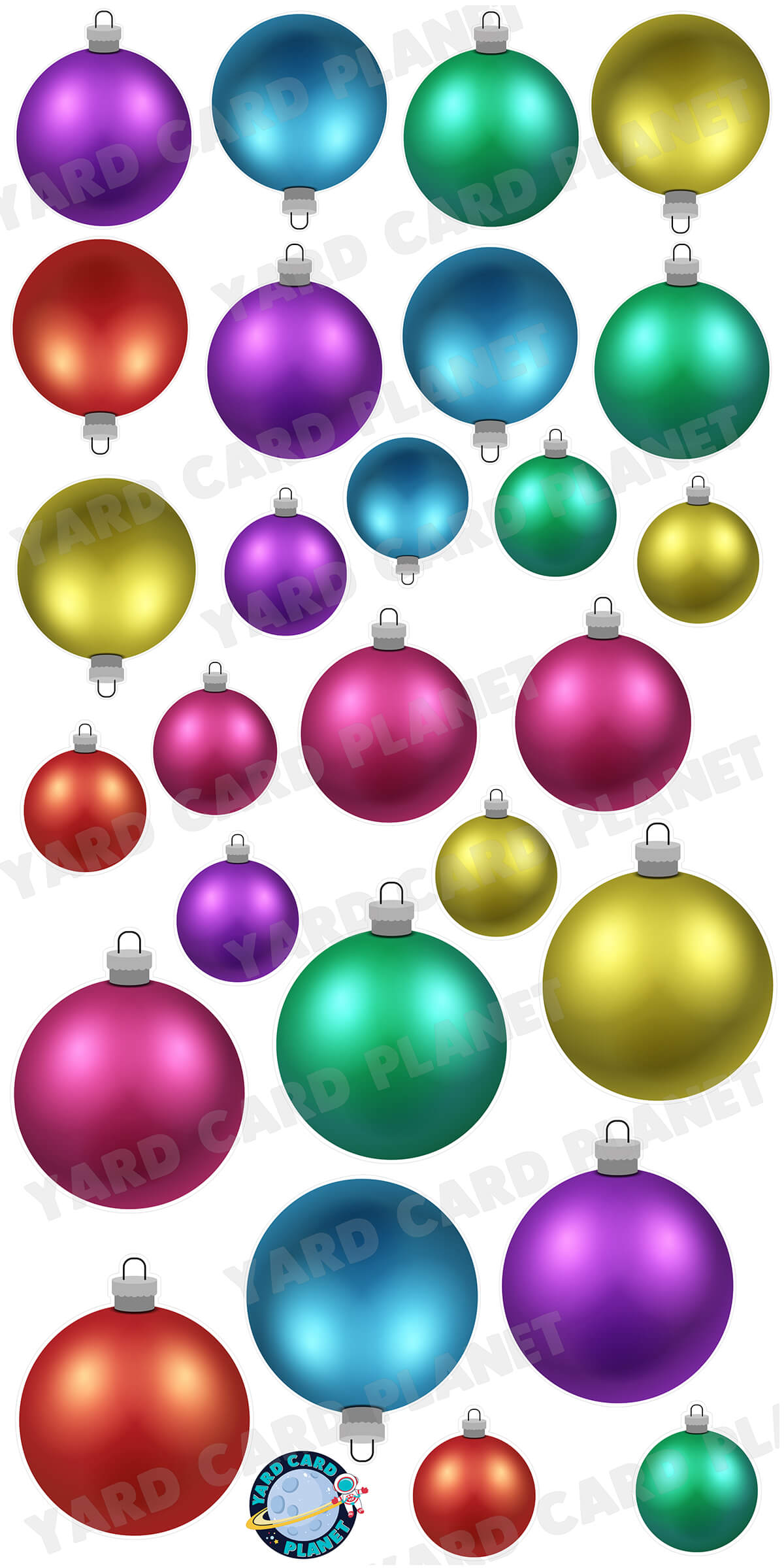 Double-Sided Printed Round Christmas Ornaments Decoration Yard Cards