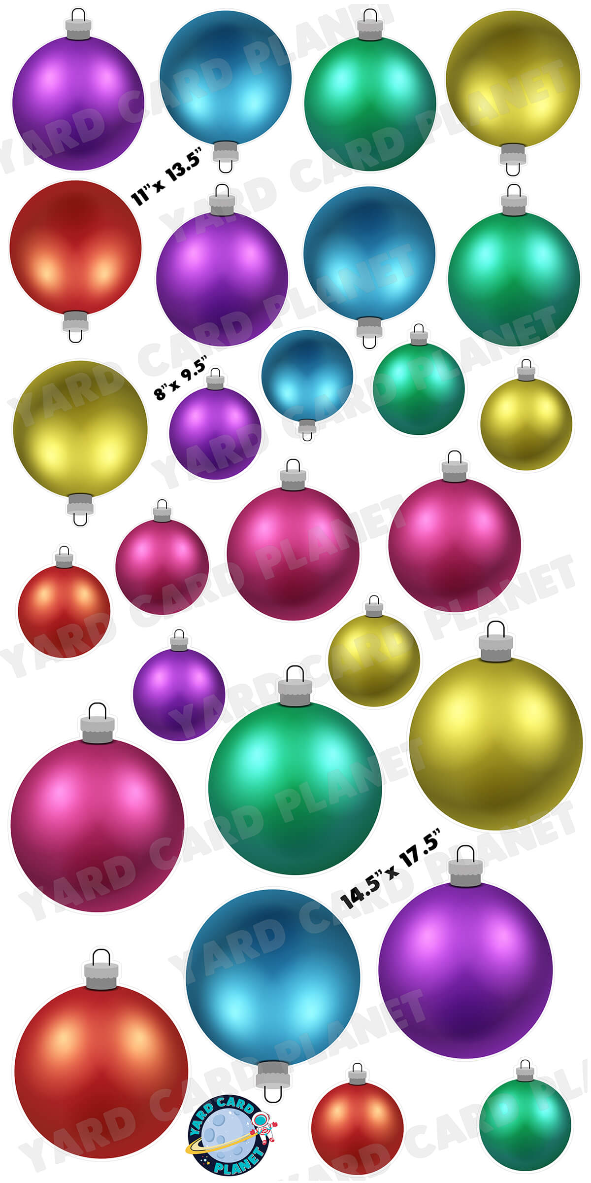 Double-Sided Printed Round Christmas Ornaments Decoration Yard Cards