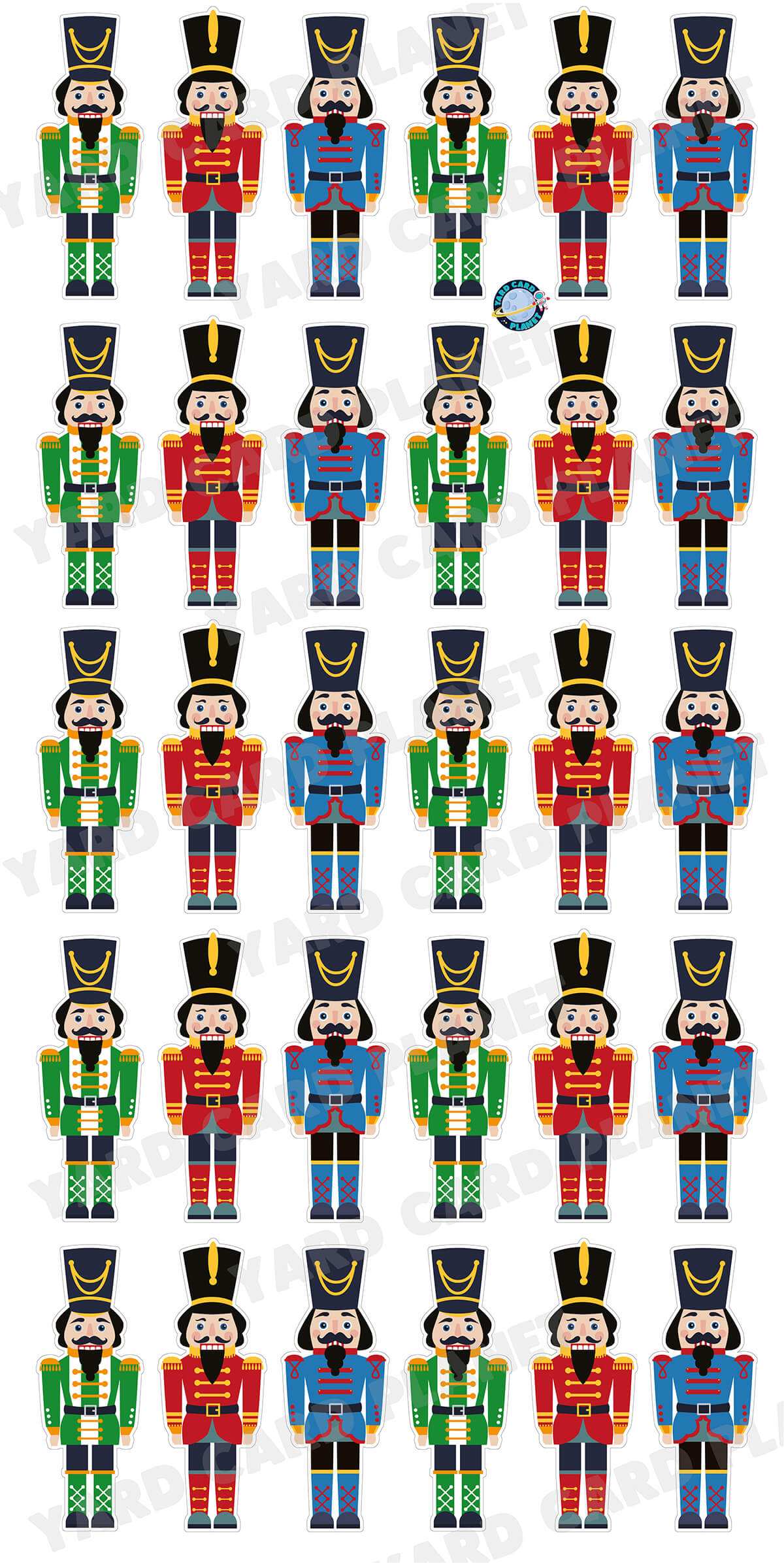 Double-Sided Printed Nutcracker Christmas Ornament Decoration Yard Cards