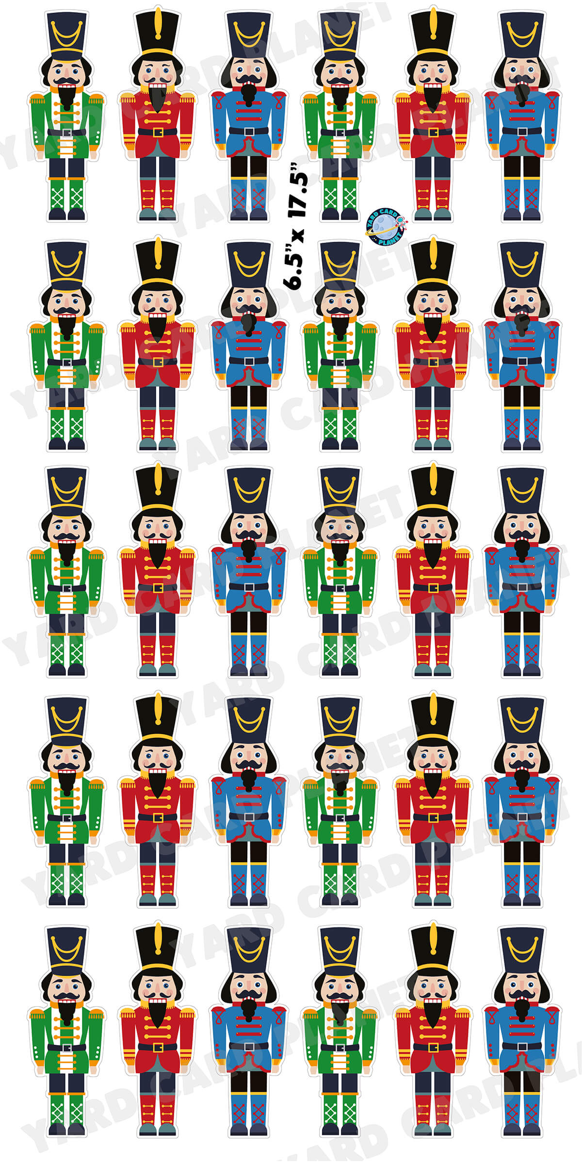 Double-Sided Printed Nutcracker Christmas Ornament Decoration Yard Cards