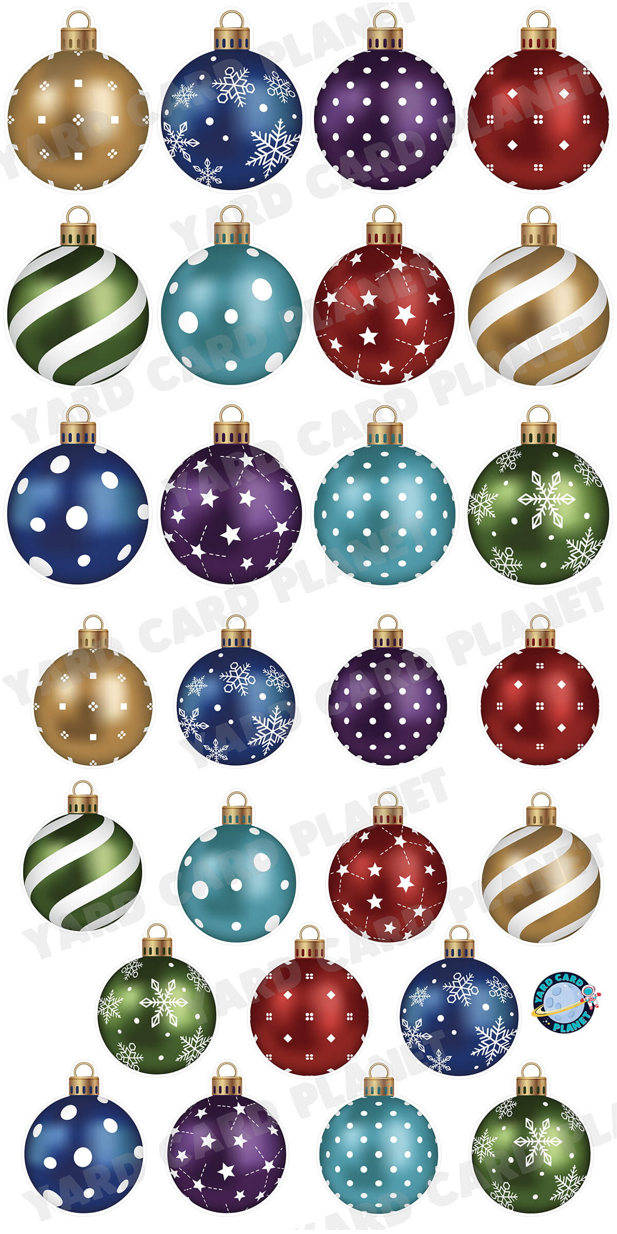 Double-Sided Printed Colorful Design Round Christmas Ornaments Decoration Yard Cards