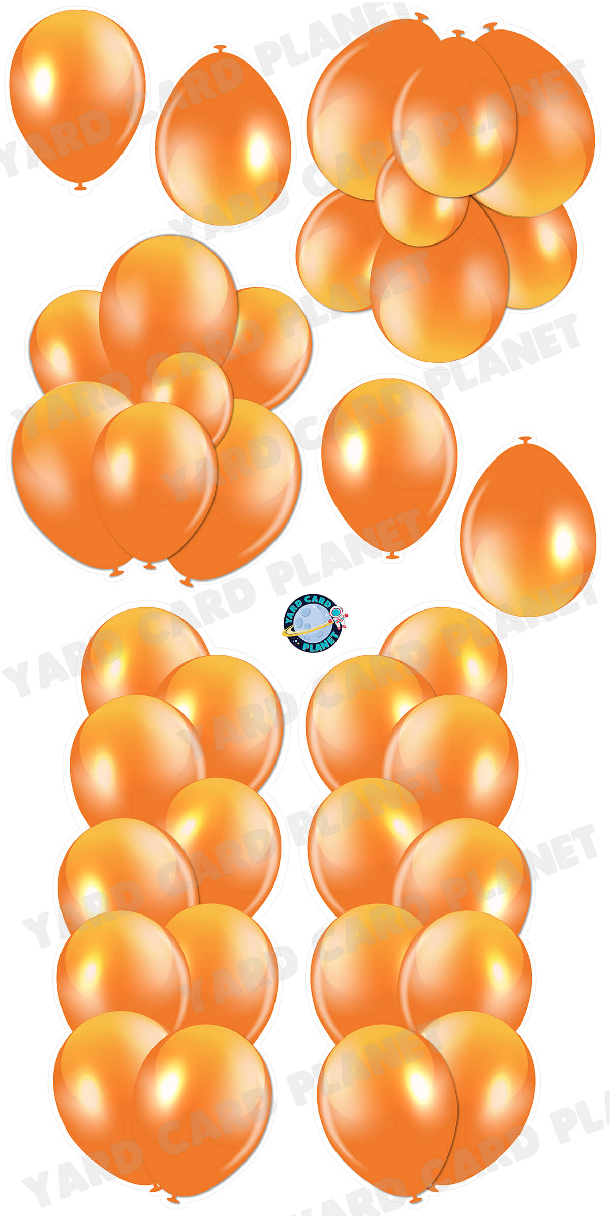 Orange Balloon Towers, Bouquets and Singles Yard Card Set