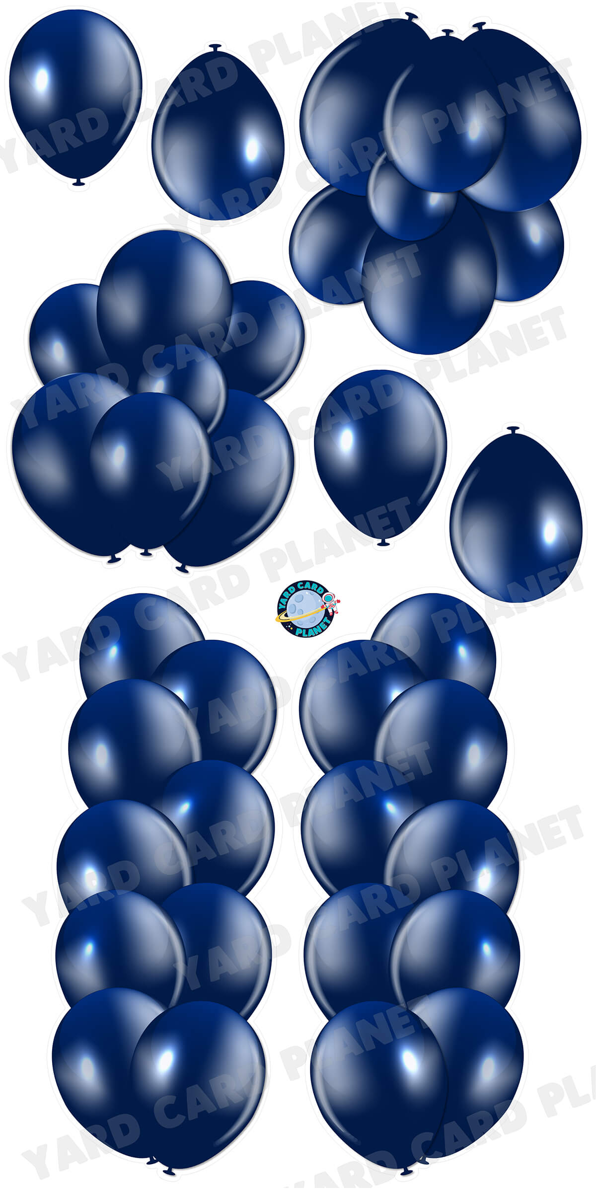 Navy Blue Balloon Towers, Bouquets and Singles Yard Card Set