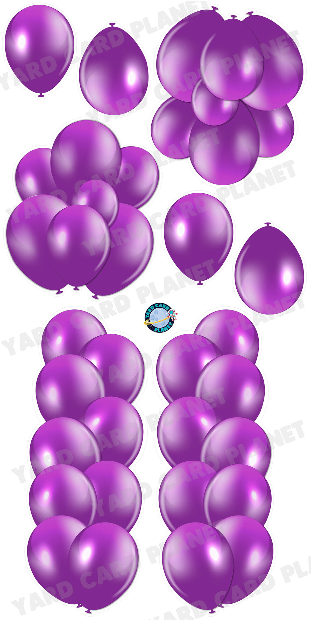 Purple Balloon Towers, Bouquets and Singles Yard Card Set