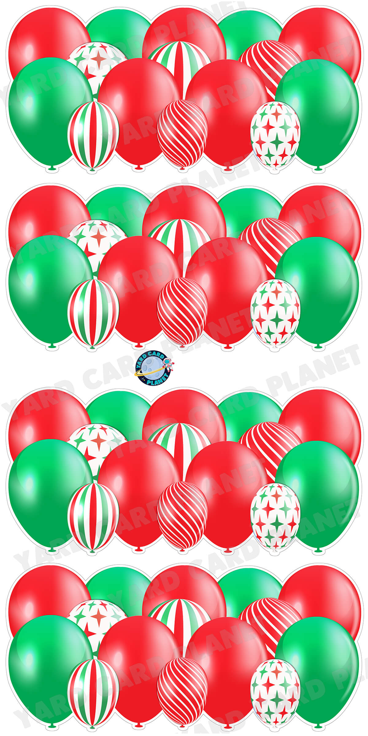 Christmas Pattern Balloon Panels Yard Card Set