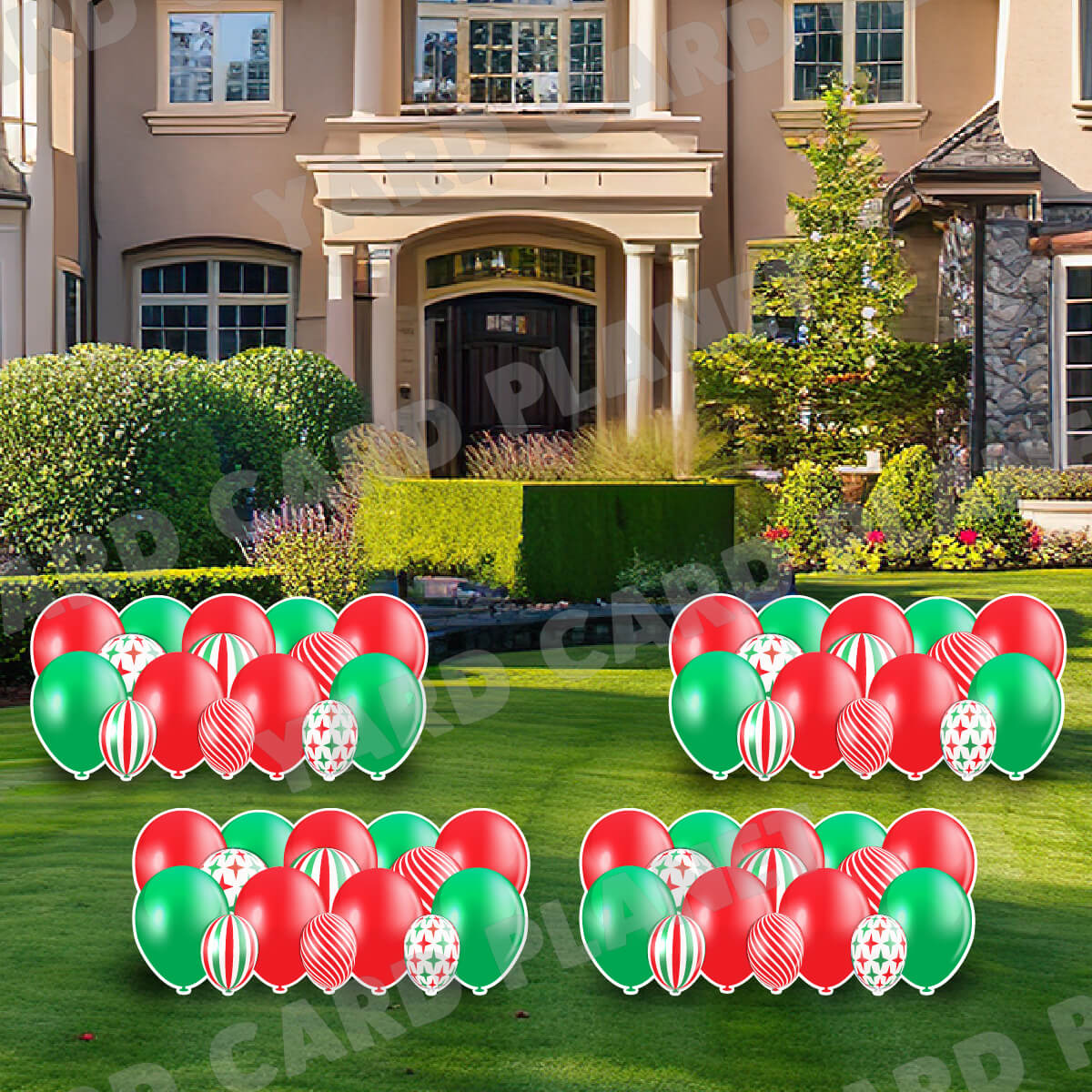 Christmas Pattern Balloon Panels Yard Card Set