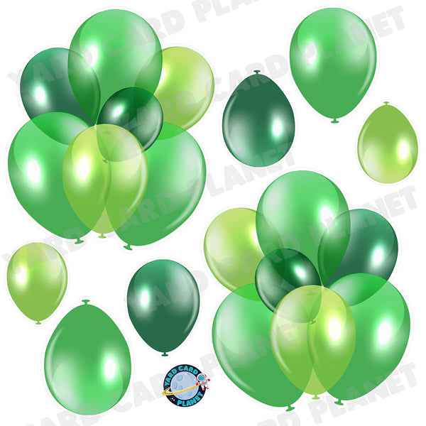 Green Balloon Bouquets and Singles Half Sheet Yard Card Set