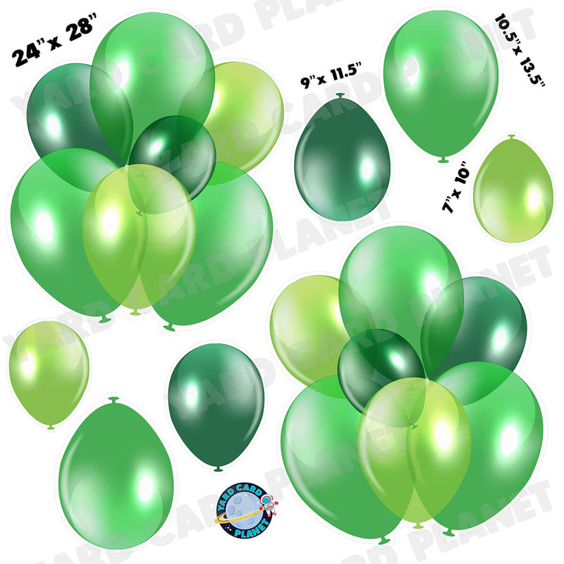 Green Balloon Bouquets and Singles Half Sheet Yard Card Set